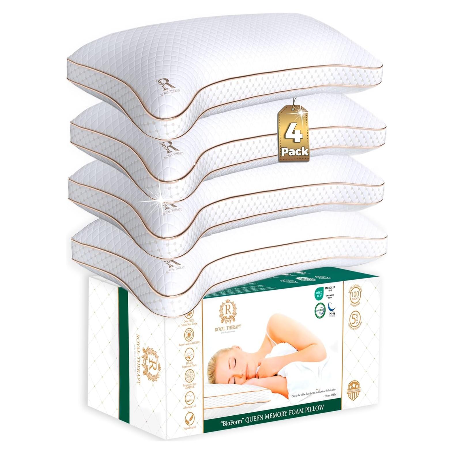 Almohadas King Royal Therapy 4-Pack Espuma Viscoelástica