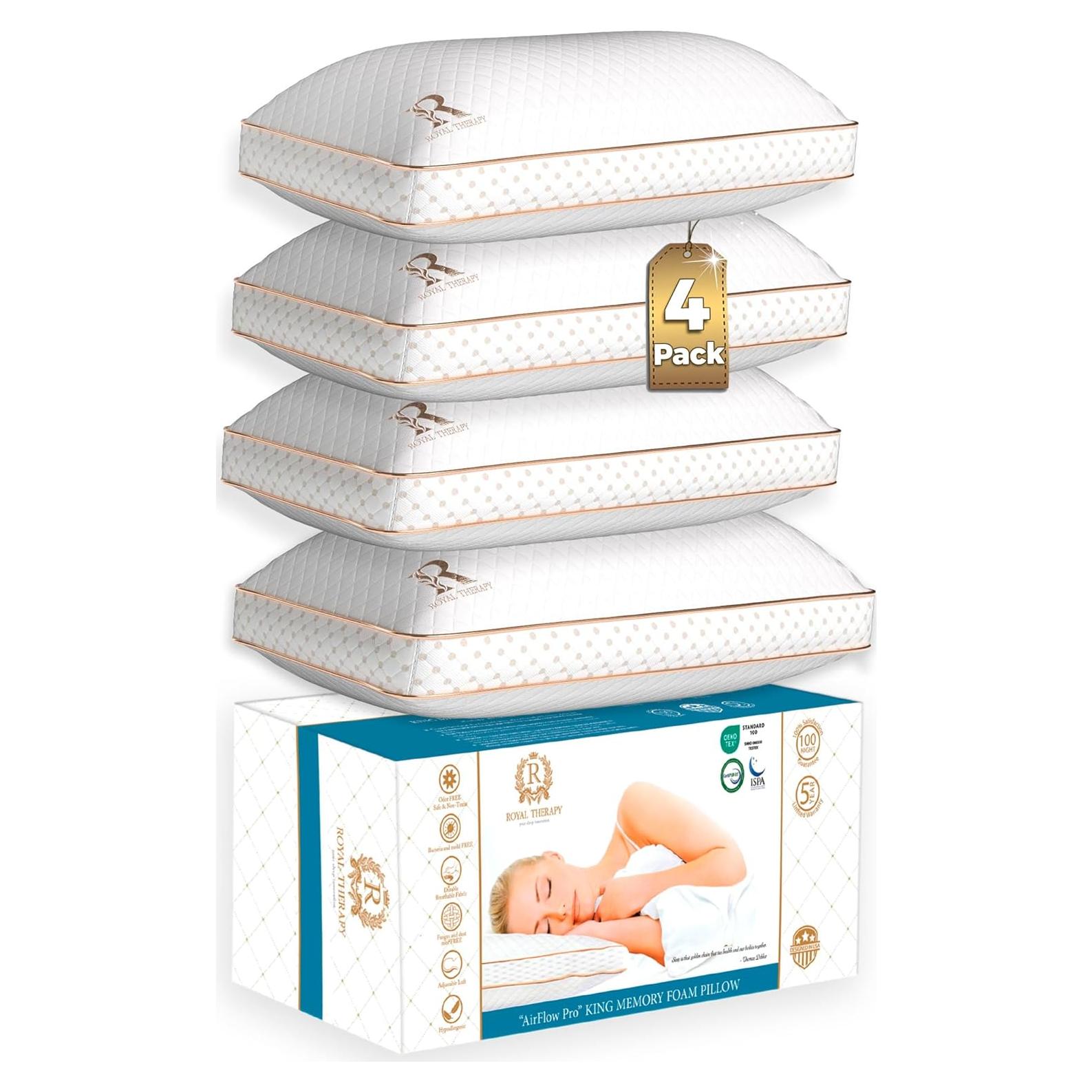 Almohadas de Espuma con Memoria Royal Therapy Reina 4-Pack