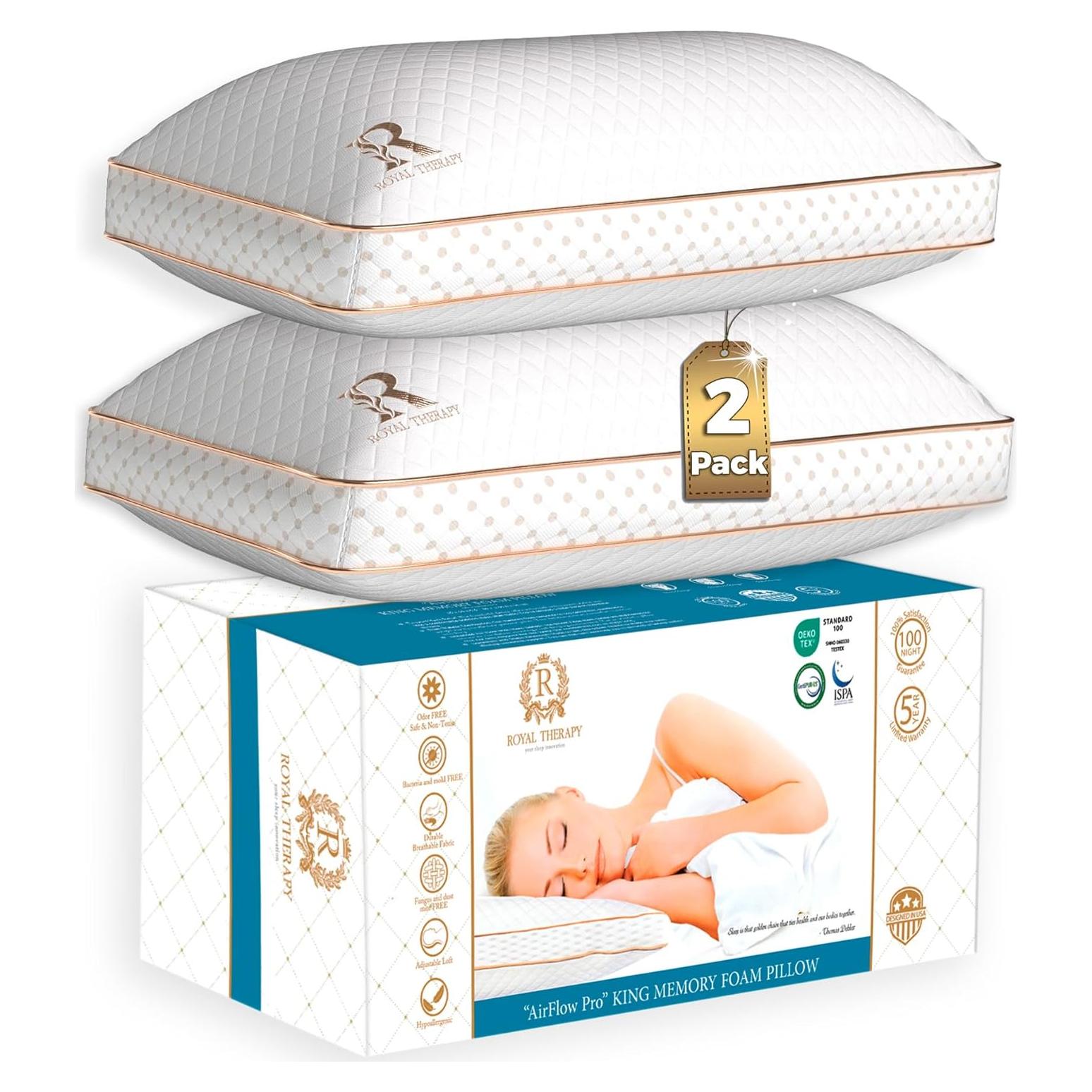 Almohadas de Espuma con Memoria Royal Therapy Reina 2-Pack
