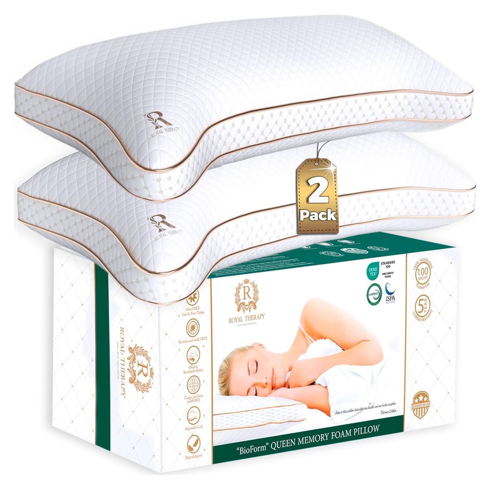 Almohadas de Espuma con Memoria Royal Therapy Reina 2-Pack