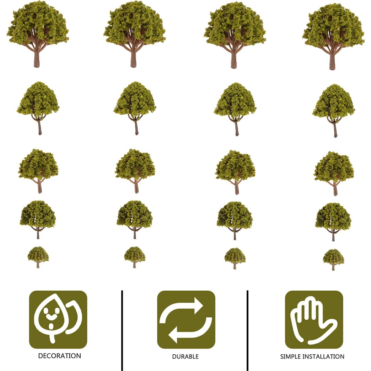 20 Pcs Árboles Miniatura Plástico SEWACC para Diorama