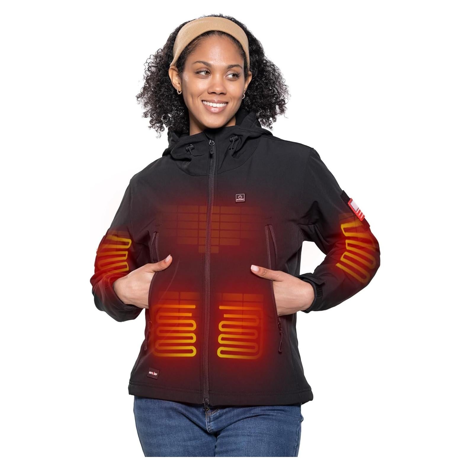 Chaqueta Térmica DEWBU para Mujeres 12V 5 Zonas Calentamiento
