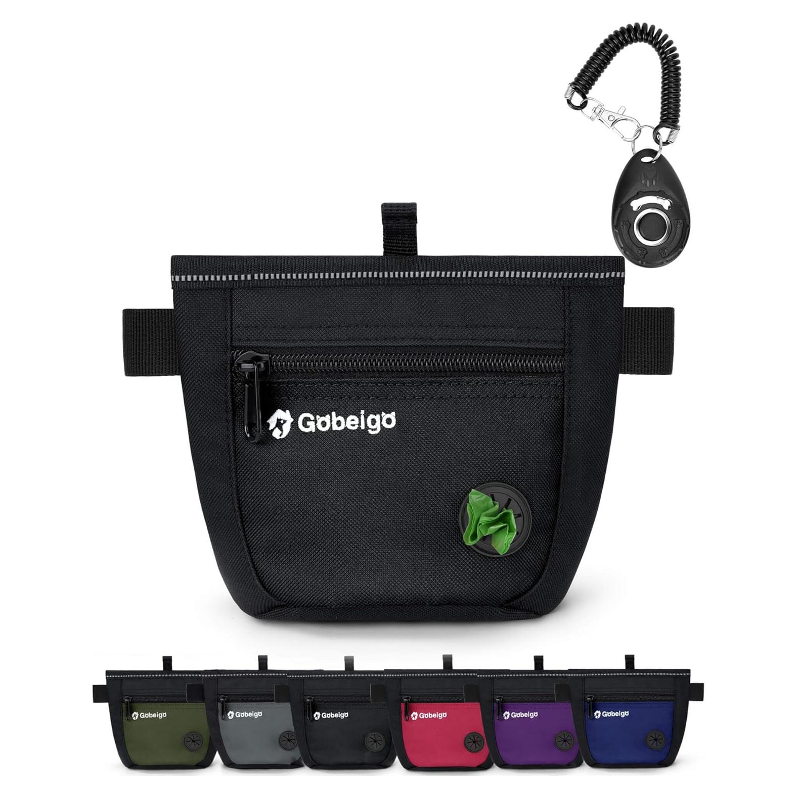 Bolsa de golosinas para perros Gobeigo con clicker y cierres magnéticos