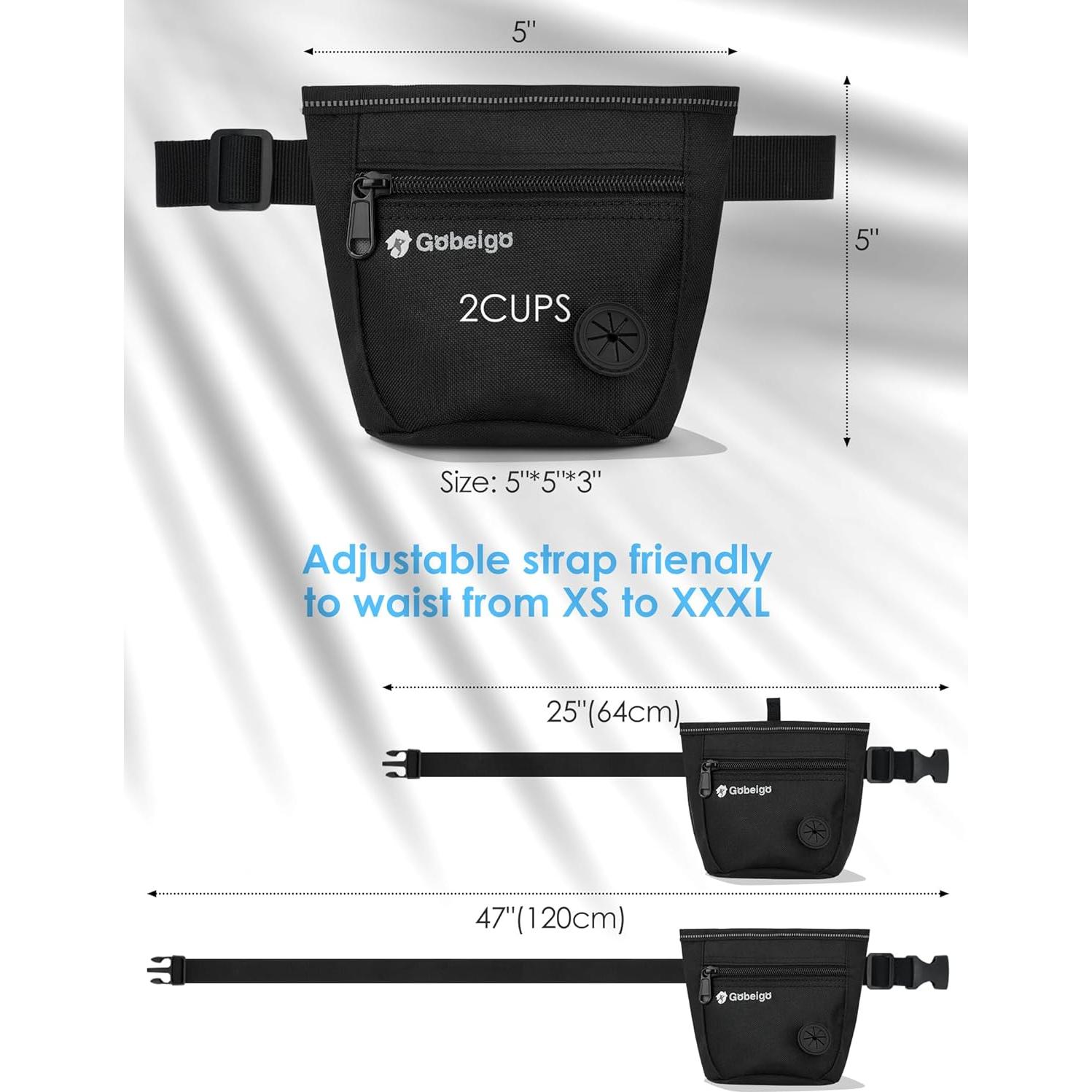 Bolsa de golosinas para perros Gobeigo con clicker y cierres magnéticos