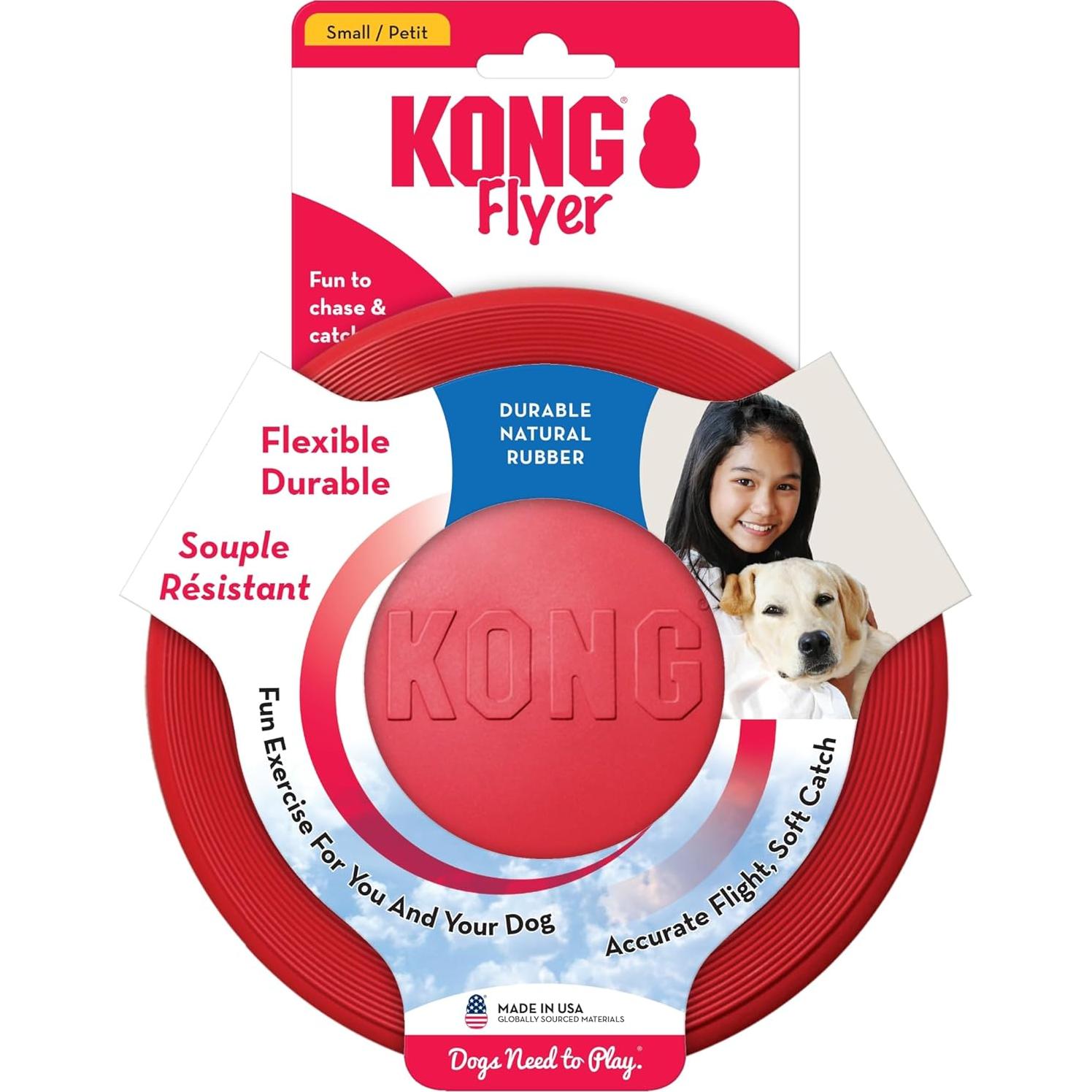 KONG Flyer - Disco Volador para Perros Pequeños de Caucho