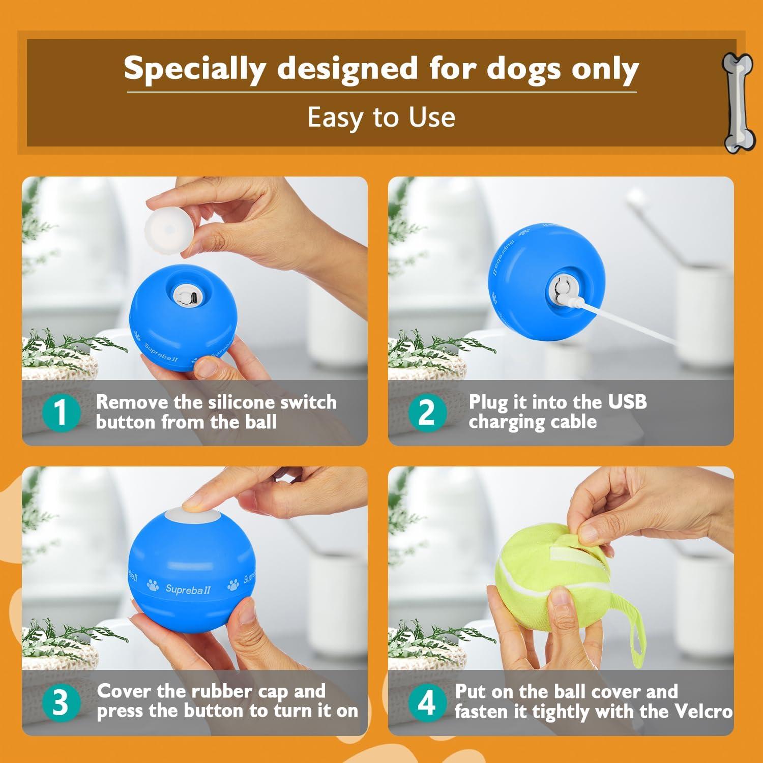 Pelota Interactiva para Perros PetDroid M04, Recargable USB
