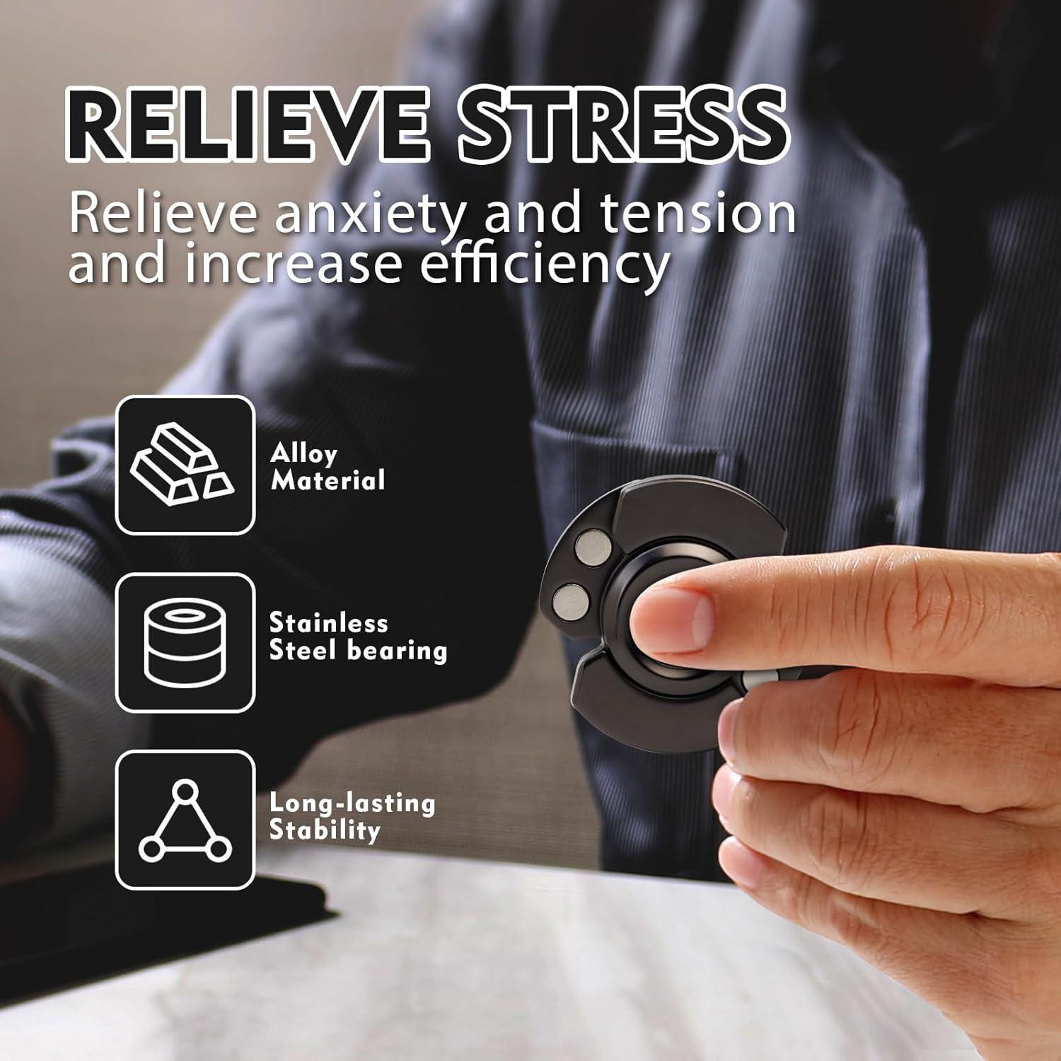 Juguete Antiestrés 3-en-1 D.G.PLAYER Negro - Spinner, Deslizador y Clicker