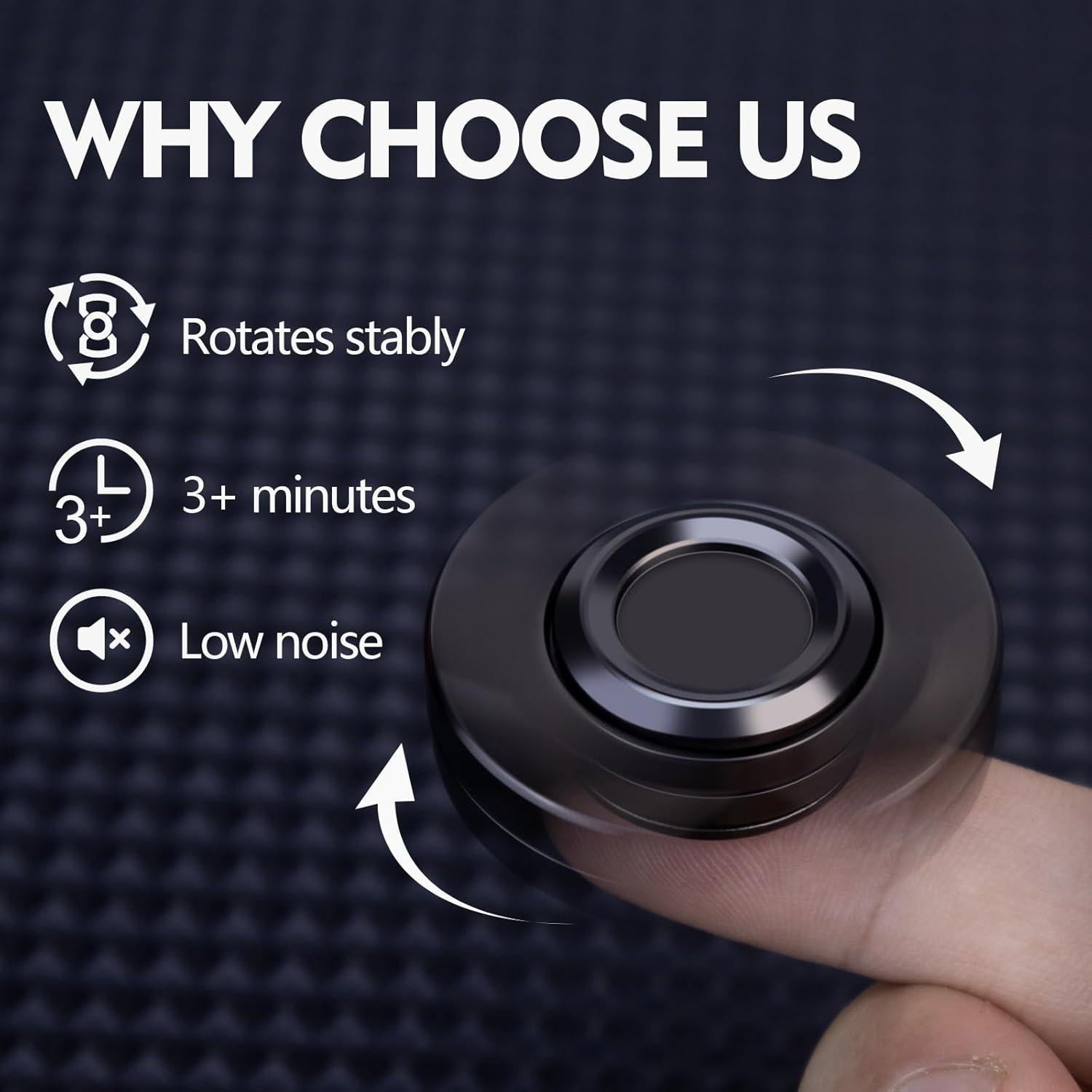 Juguete Antiestrés 3-en-1 D.G.PLAYER Negro - Spinner, Deslizador y Clicker