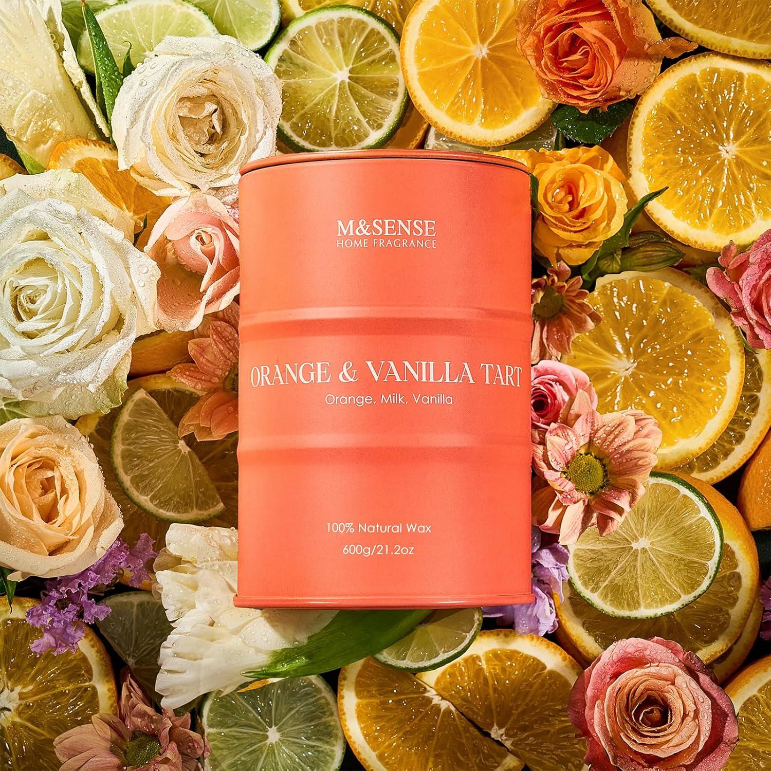 Vela Aromatizada M&SENSE Naranja y Vainilla 600g 120h