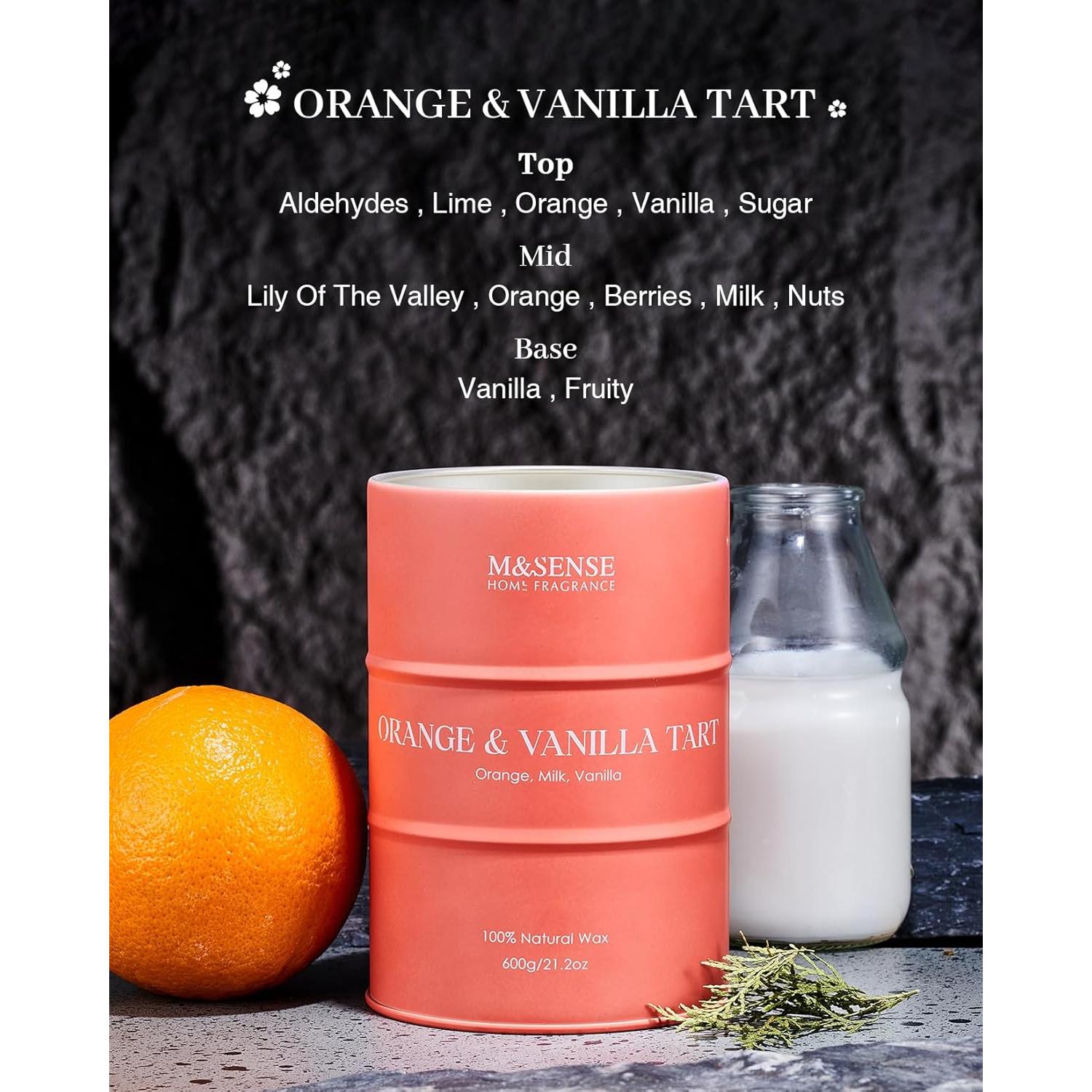 Vela Aromatizada M&SENSE Naranja y Vainilla 600g 120h
