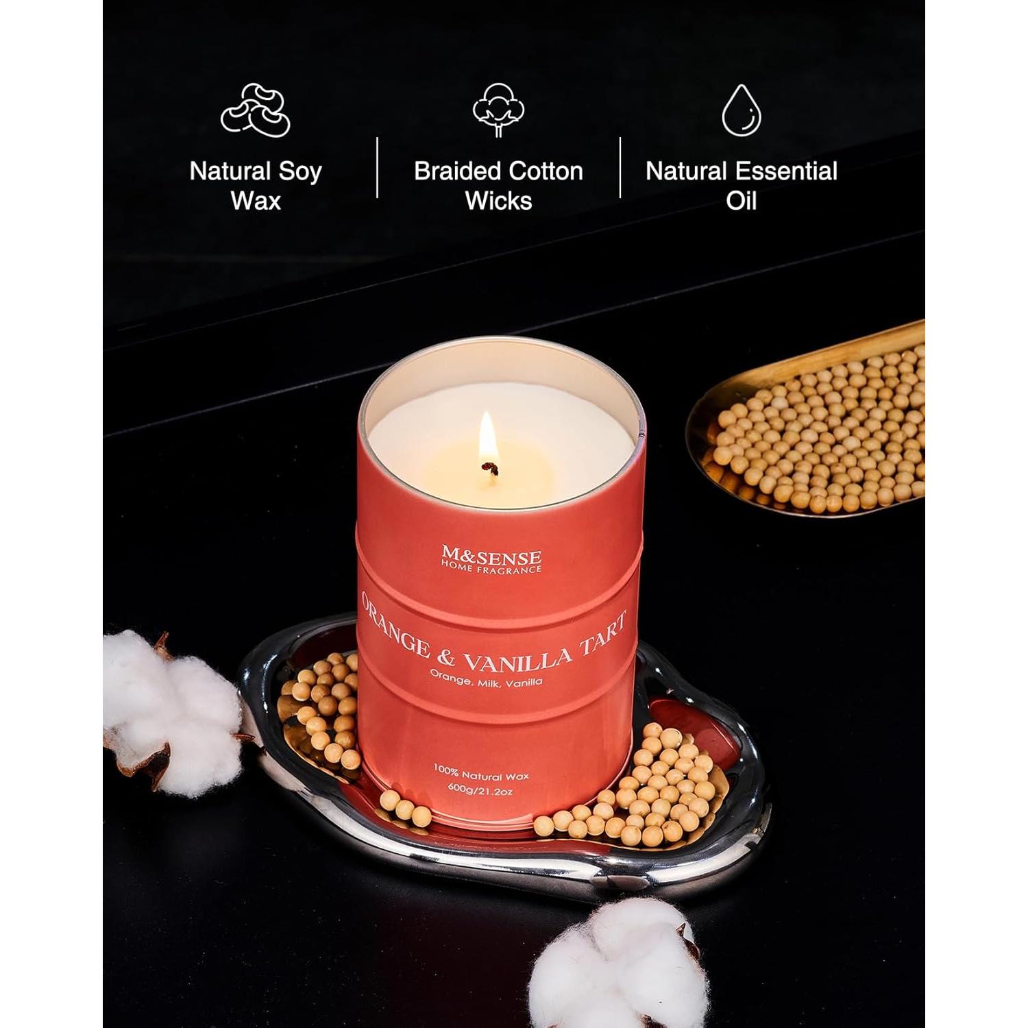 Vela Aromatizada M&SENSE Naranja y Vainilla 600g 120h