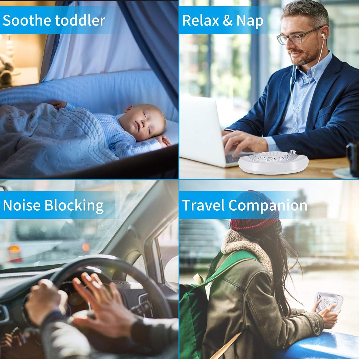 Máquina de Ruido Blanco Raynic 24 Sonidos Naturales Plata