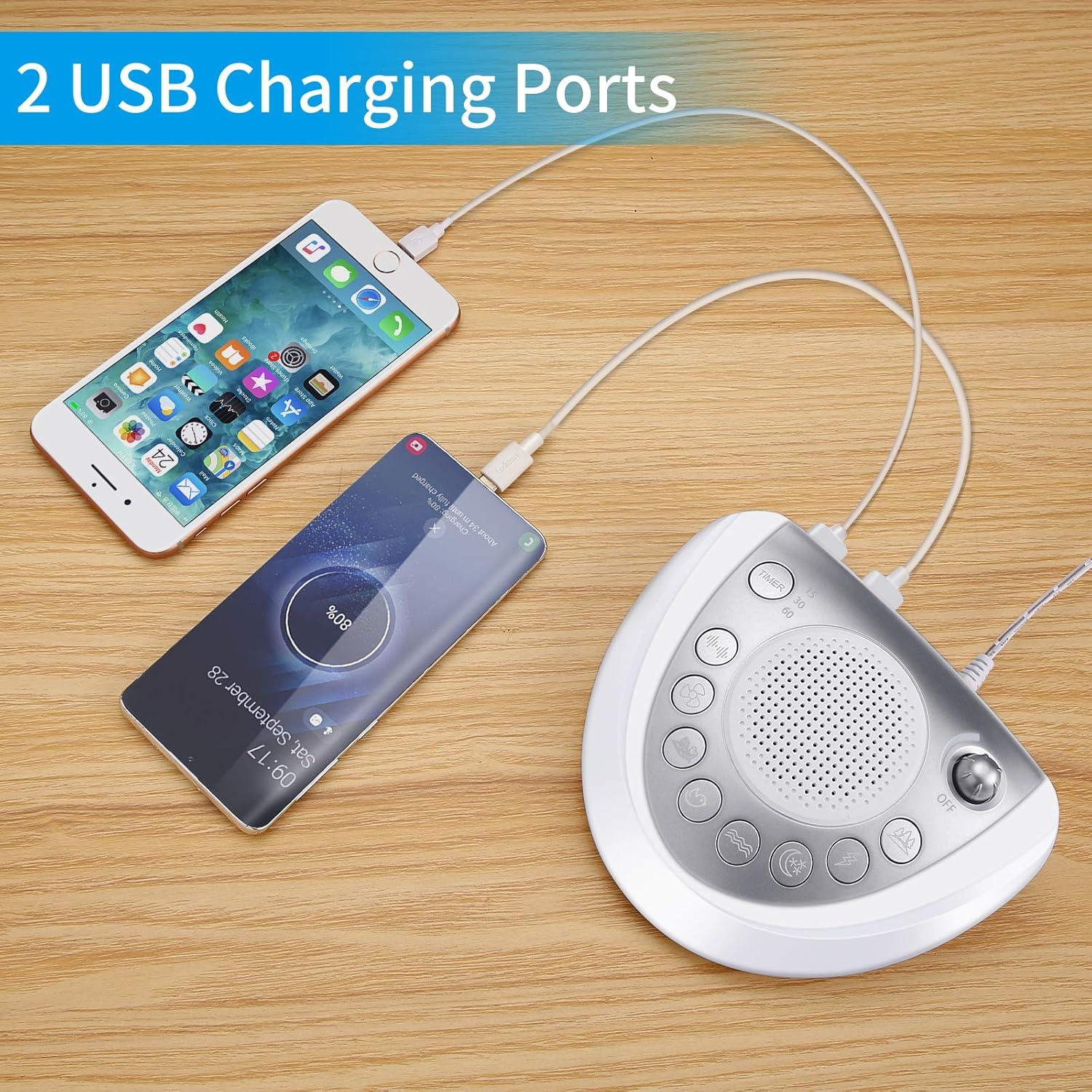 Máquina de Ruido Blanco Raynic 24 Sonidos Naturales Plata