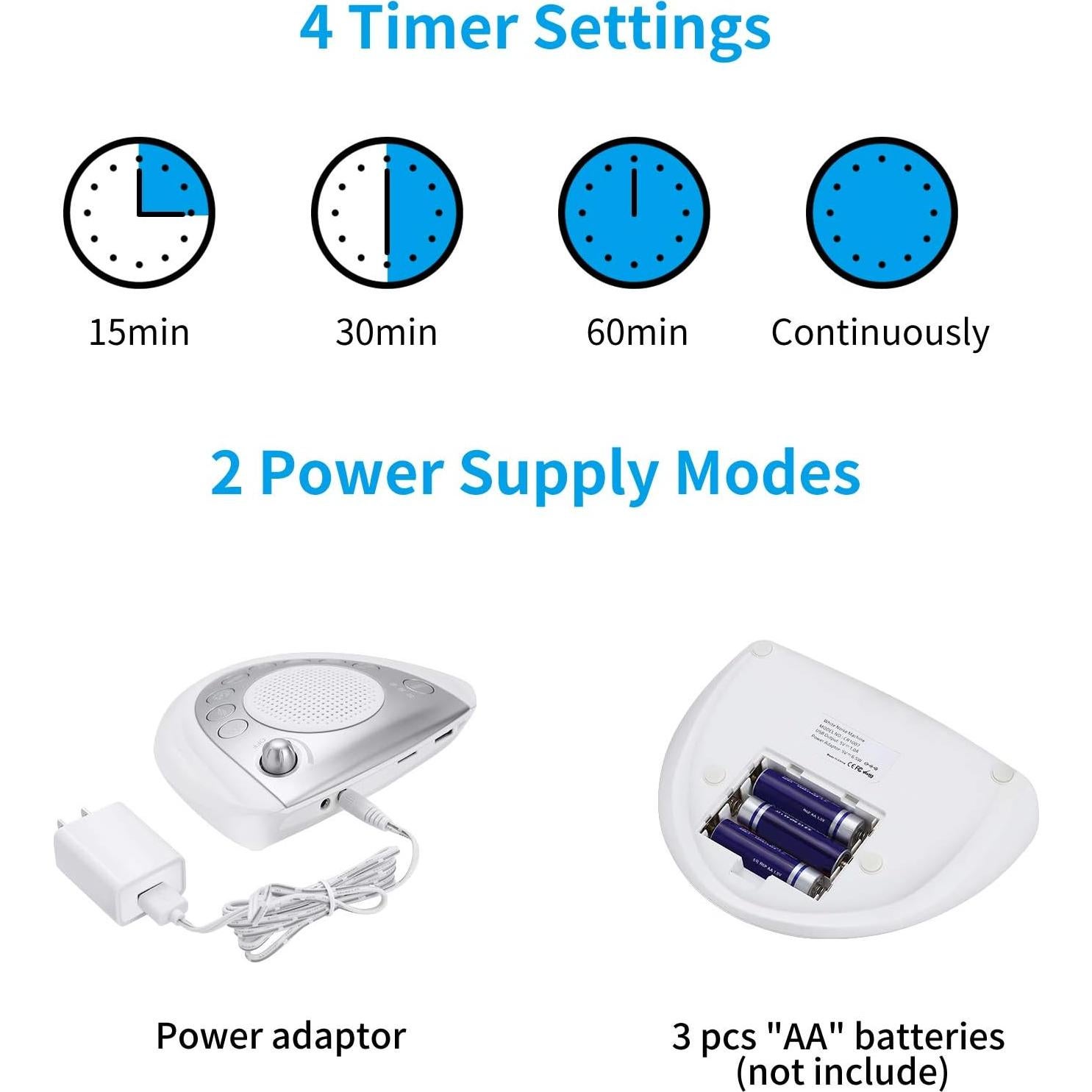 Máquina de Ruido Blanco Raynic 24 Sonidos Naturales Plata