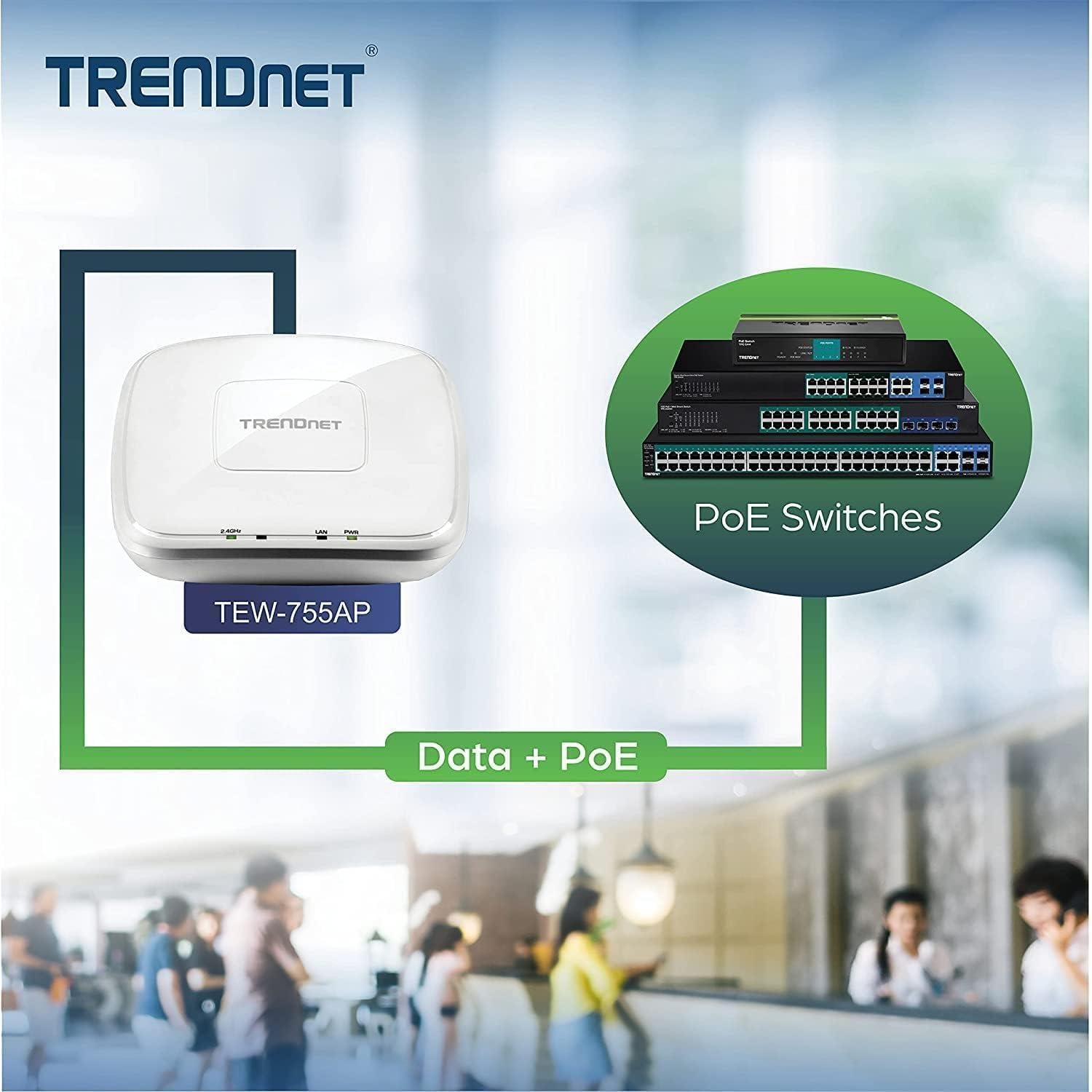 Punto de Acceso Inalámbrico PoE TRENDnet TEW-755AP 300 Mbps