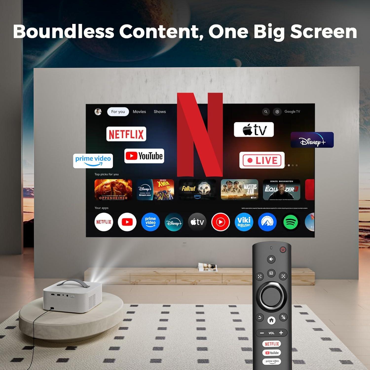 Proyector 4K Lisowod L61 Pro con WiFi 6 y Bluetooth 5.2