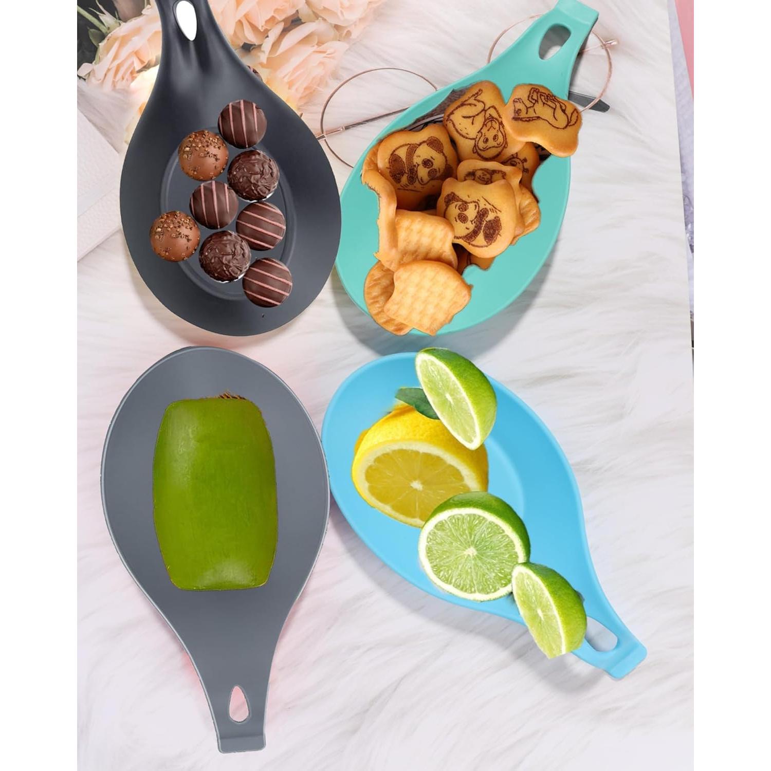 Soporte de Cuchara de Silicona HORNYPOT 4 Piezas Negro