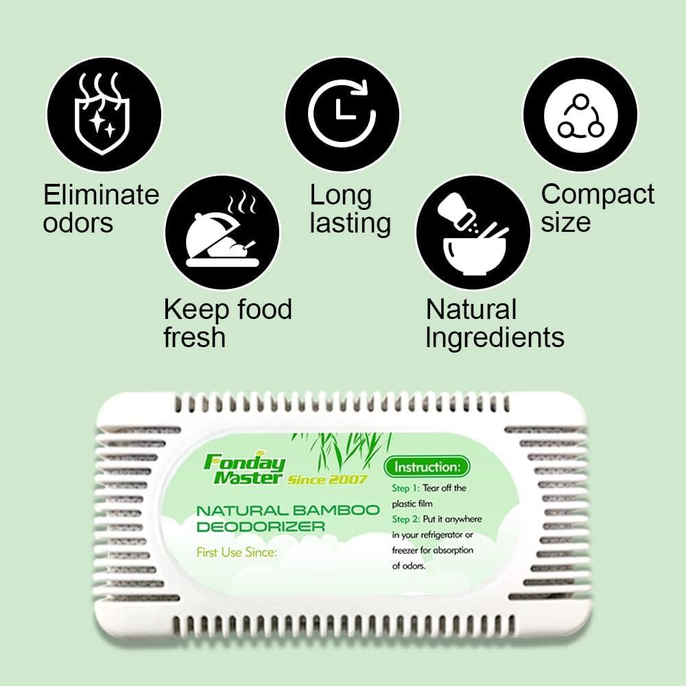Desodorante de Refrigerador Fonday 6 Paquetes Carbón de Bambú
