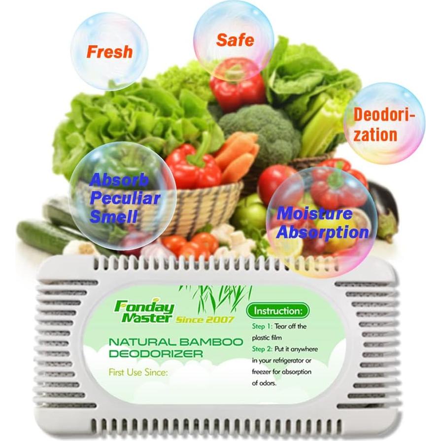 Desodorante de Refrigerador Fonday 6 Paquetes Carbón de Bambú