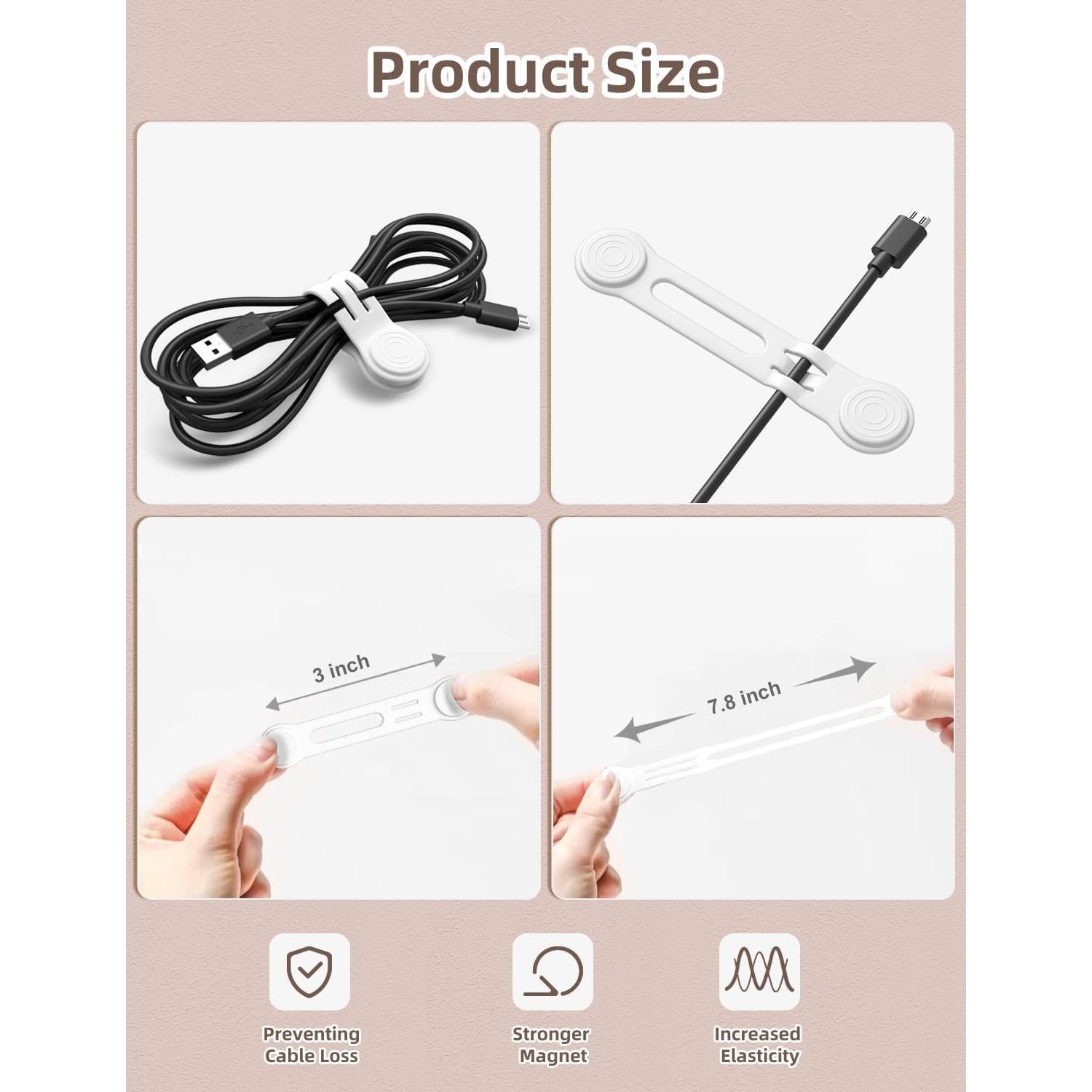 Correas Magnéticas de Silicona Kanemc 8 Piezas 7.62cm