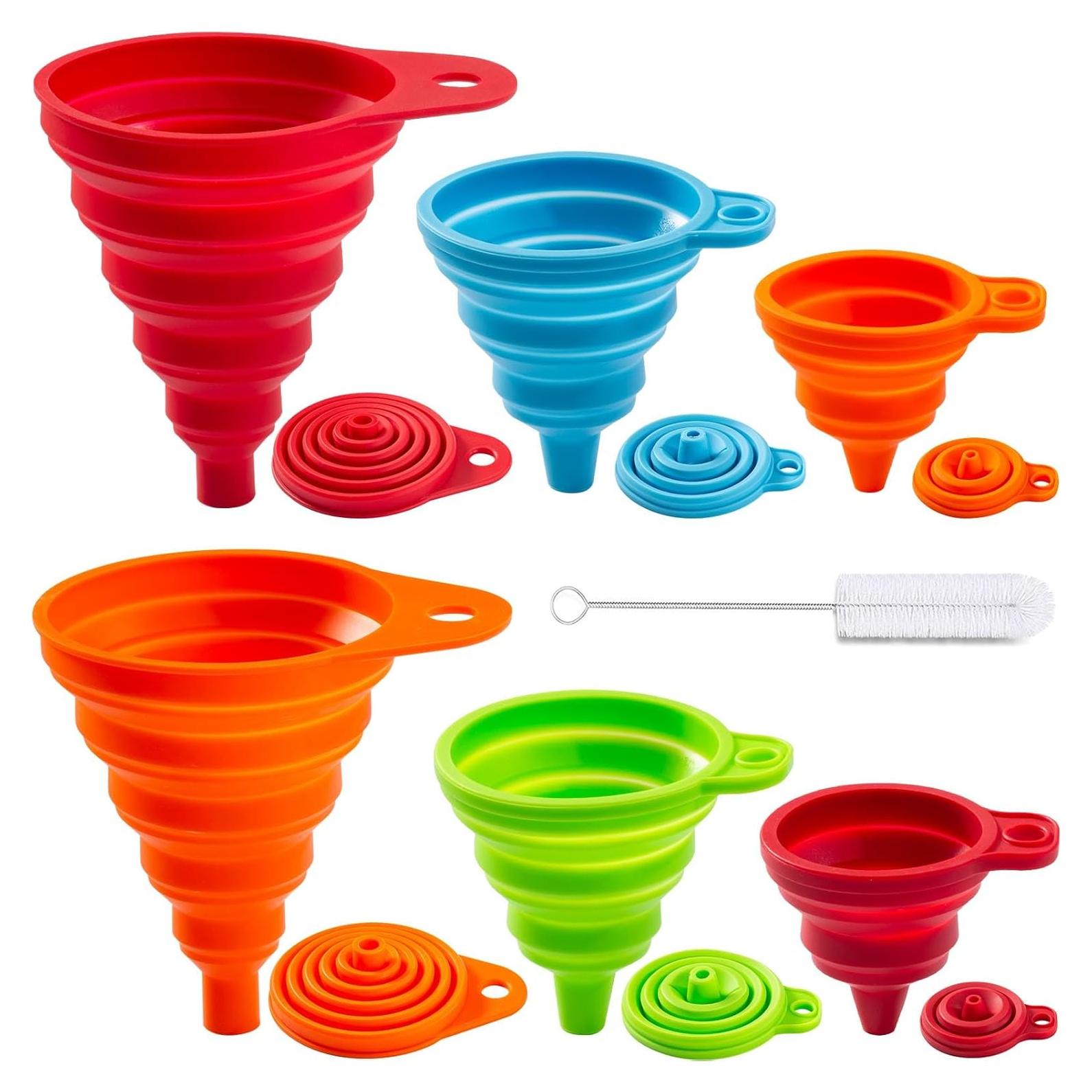 Juego de 6 Embudos de Silicona KALAVE Plegables Multicolor