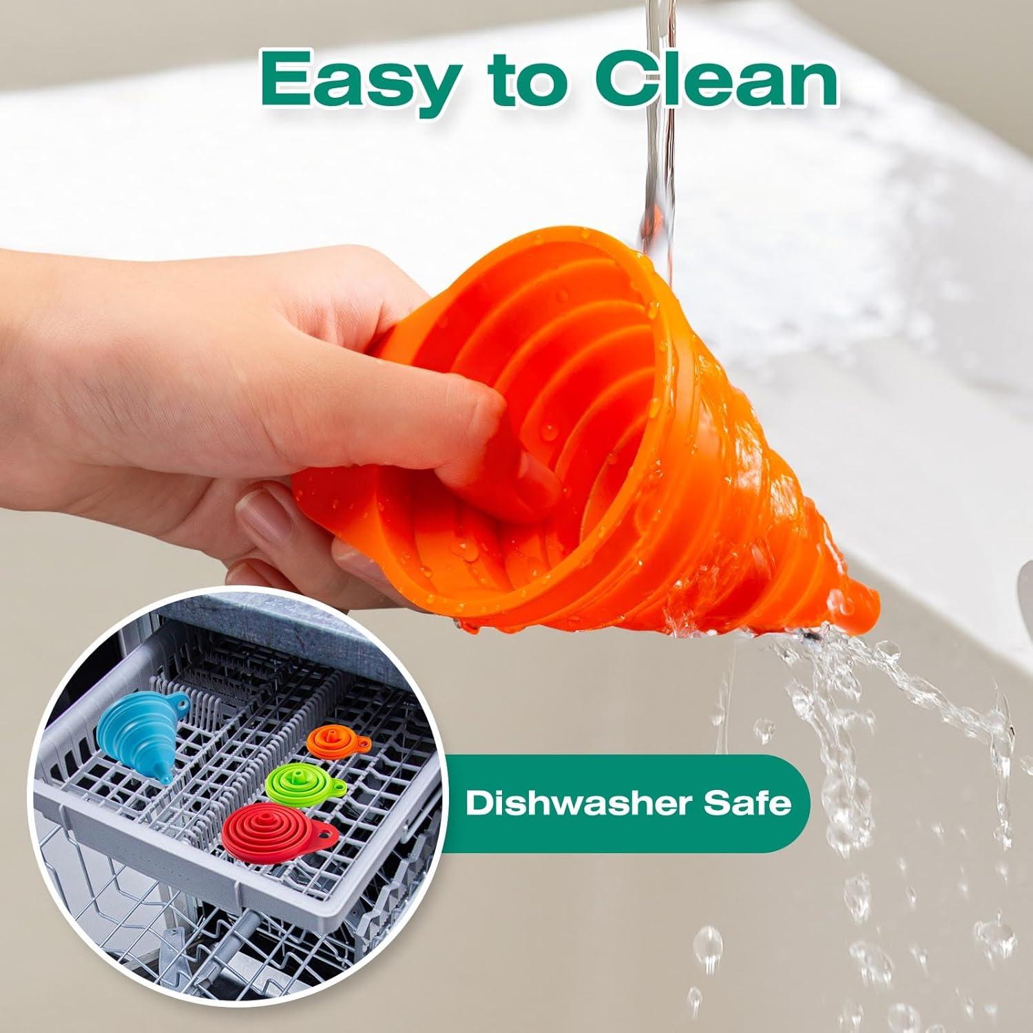 Juego de 6 Embudos de Silicona KALAVE Plegables Multicolor