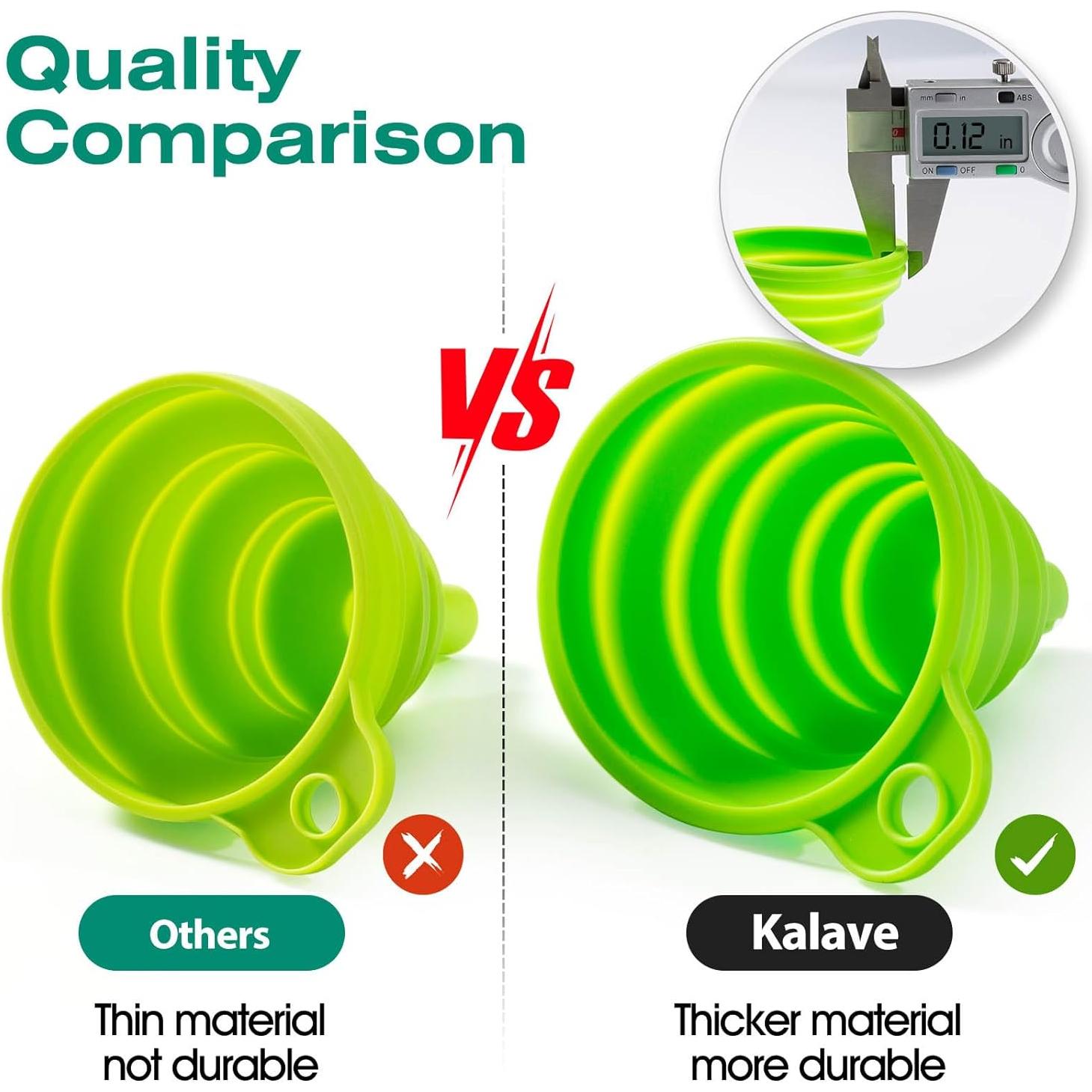 Juego de 6 Embudos de Silicona KALAVE Plegables Multicolor