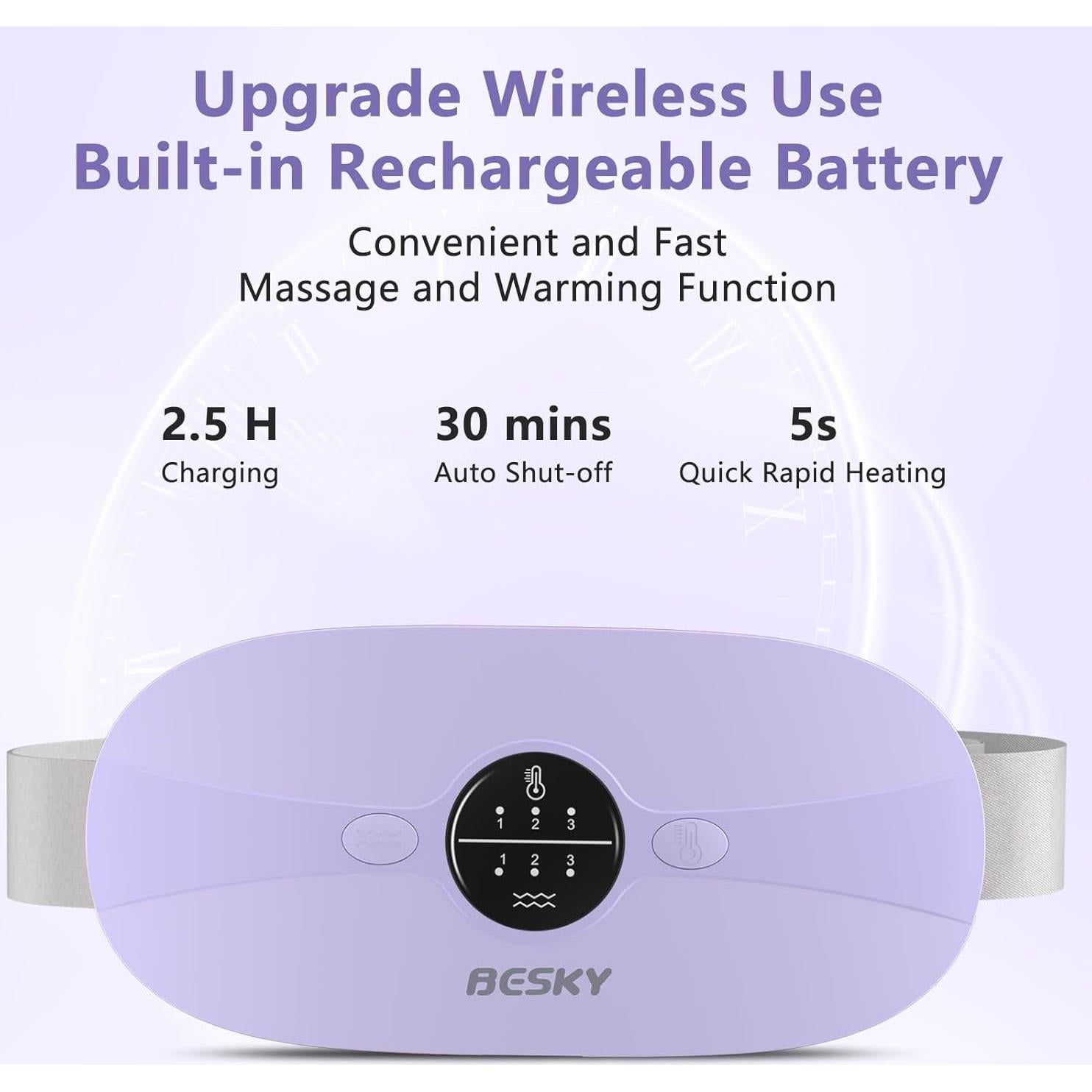 Almohadilla Calentadora Portátil Besky Recargable 3 Niveles