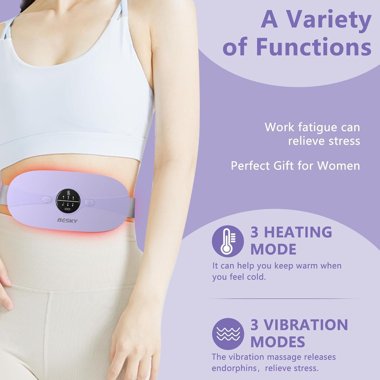 Almohadilla Calentadora Portátil Besky Recargable 3 Niveles