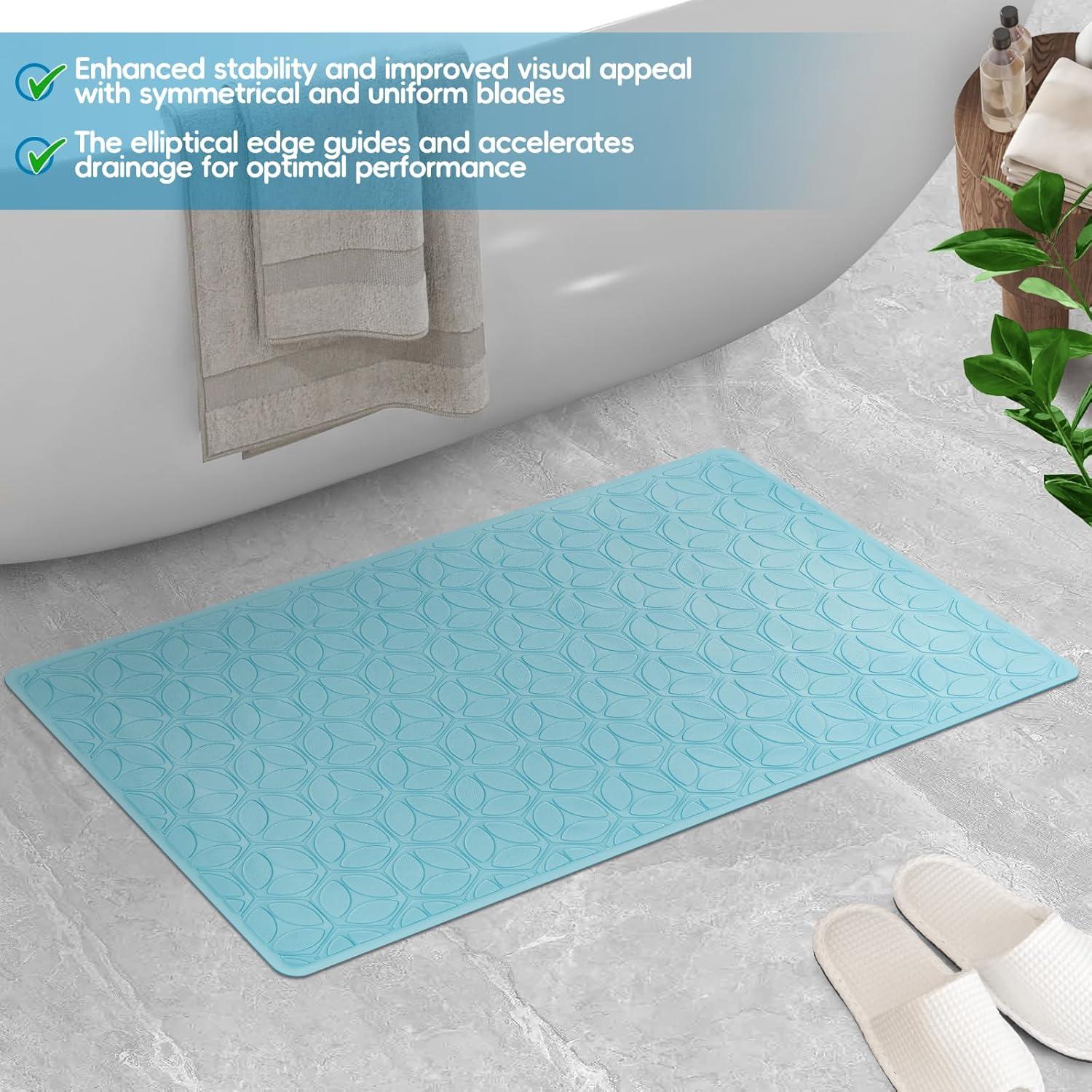 Alfombrilla de Baño Antideslizante WRISIN 71x40 cm Azul