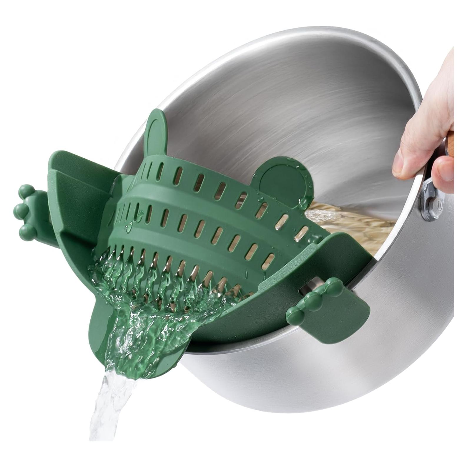 Colador Plegable de Silicona Li & Zhao 25.4x14.7cm Verde