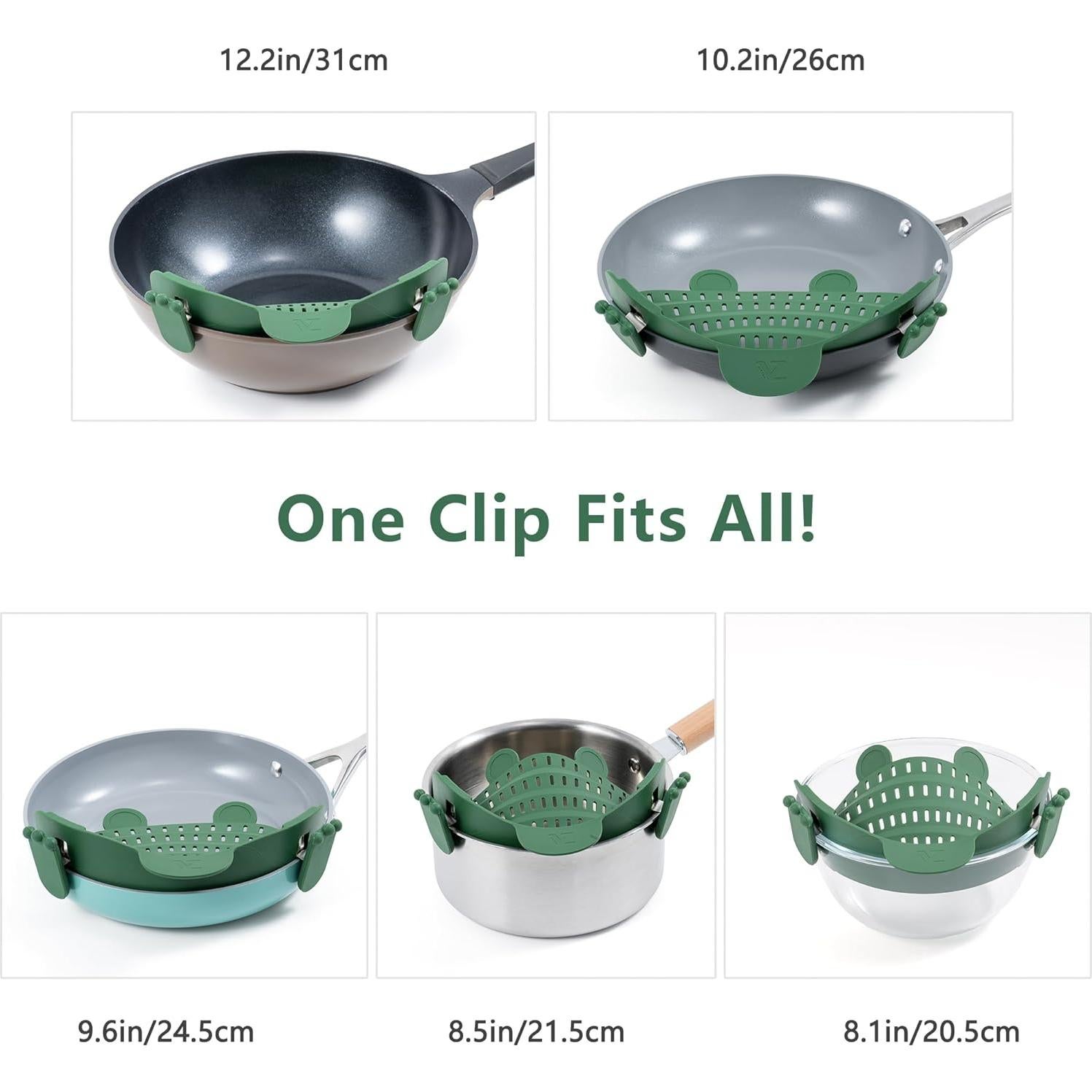 Colador Plegable de Silicona Li & Zhao 25.4x14.7cm Verde