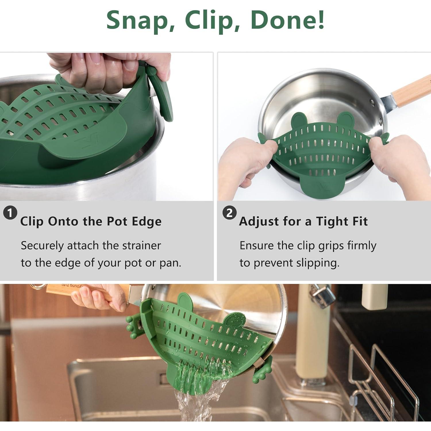 Colador Plegable de Silicona Li & Zhao 25.4x14.7cm Verde