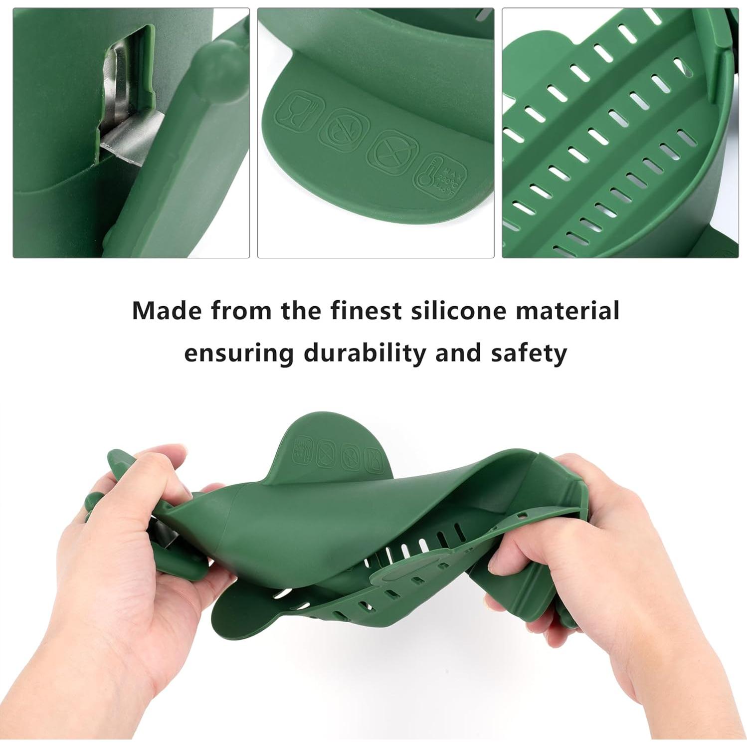 Colador Plegable de Silicona Li & Zhao 25.4x14.7cm Verde