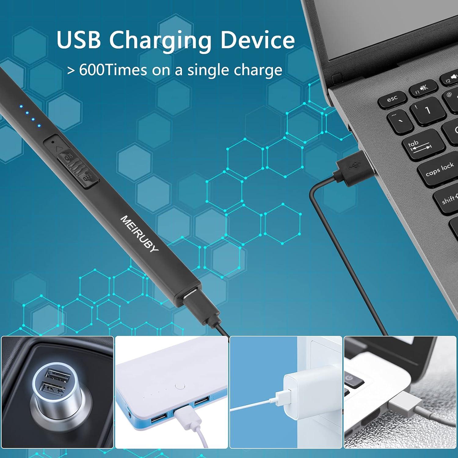 Encendedor Eléctrico Recargable MEIRUBY M-13 Negro a Prueba de Viento