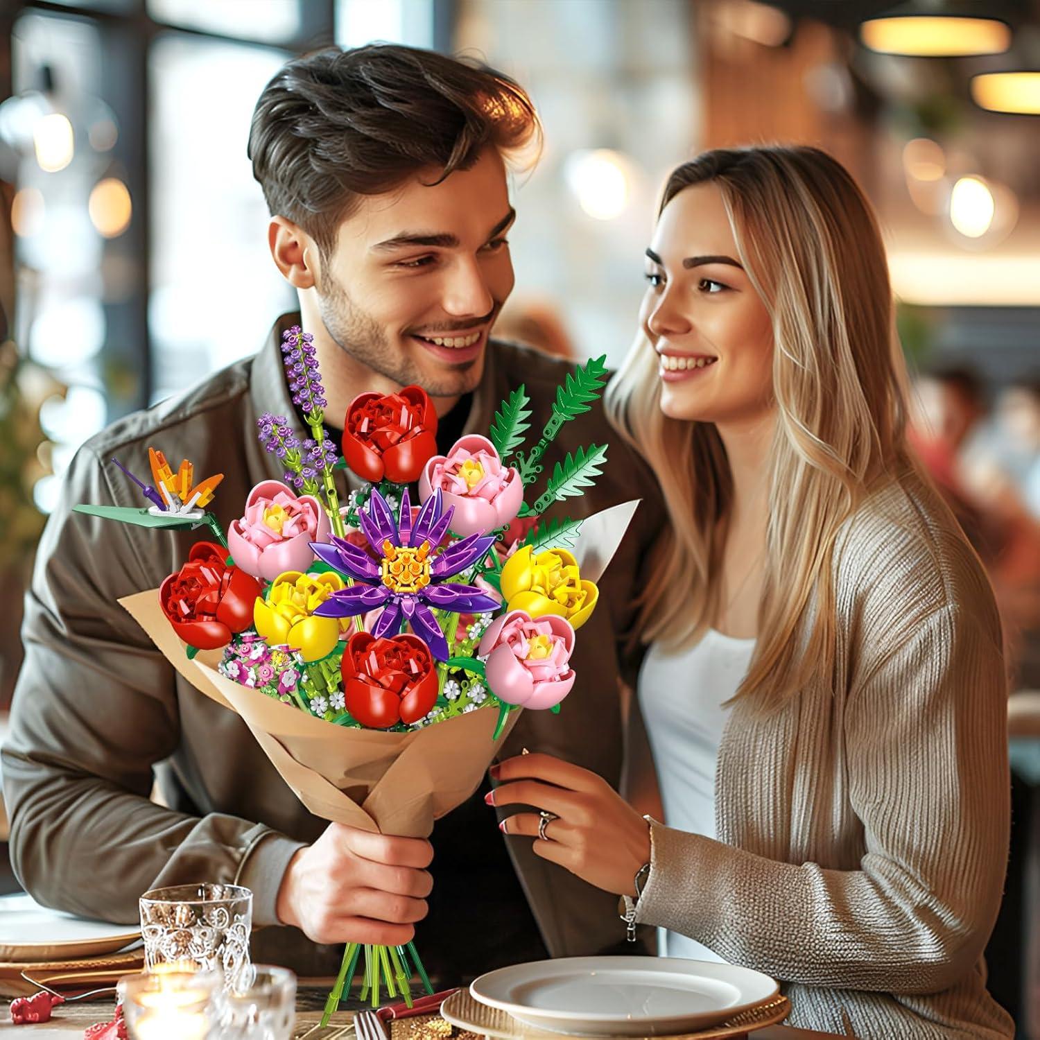 Juego de Construcción de Ramo de Flores CUBIMANA 976 Piezas