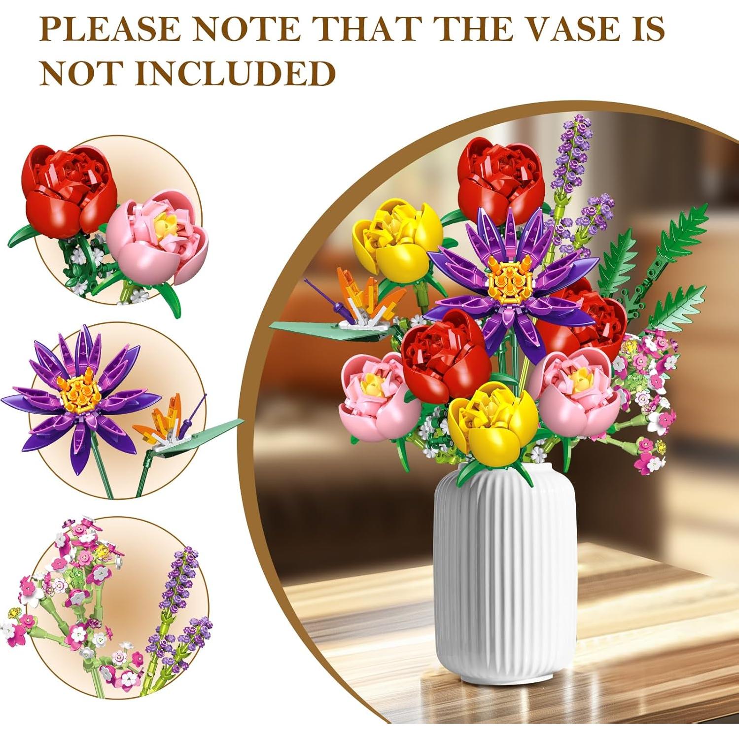 Juego de Construcción de Ramo de Flores CUBIMANA 976 Piezas