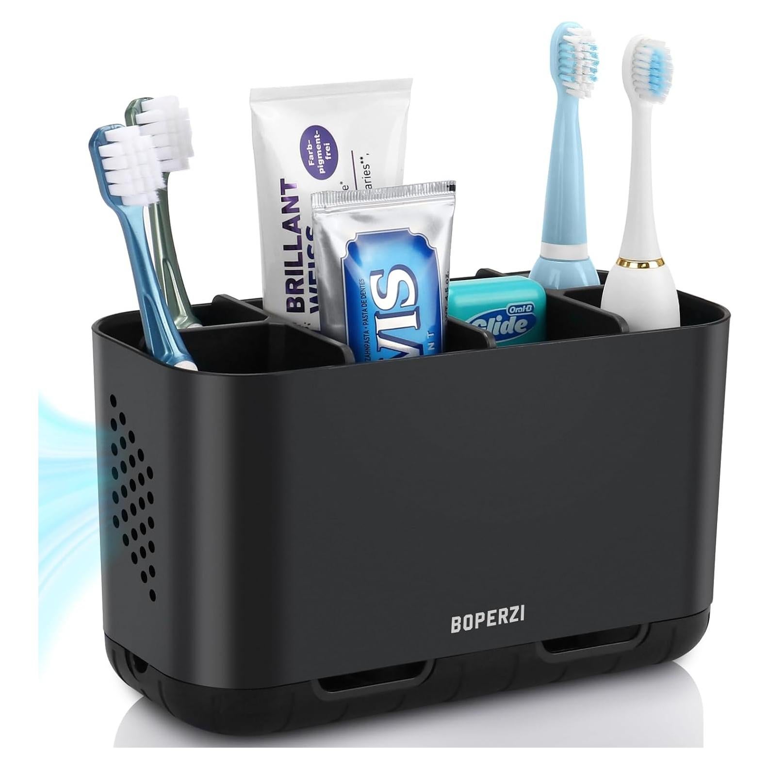 Soporte para Cepillos de Dientes Boperzi Negro 6 Compartimentos