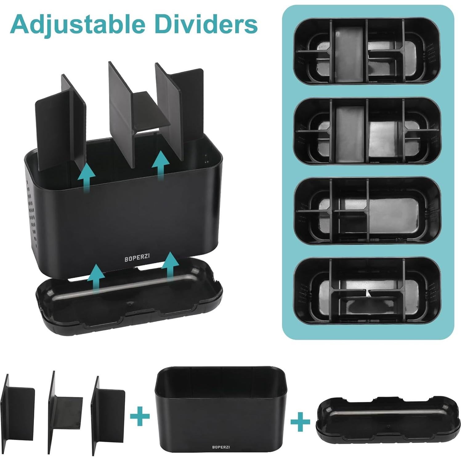 Soporte para Cepillos de Dientes Boperzi Negro 6 Compartimentos