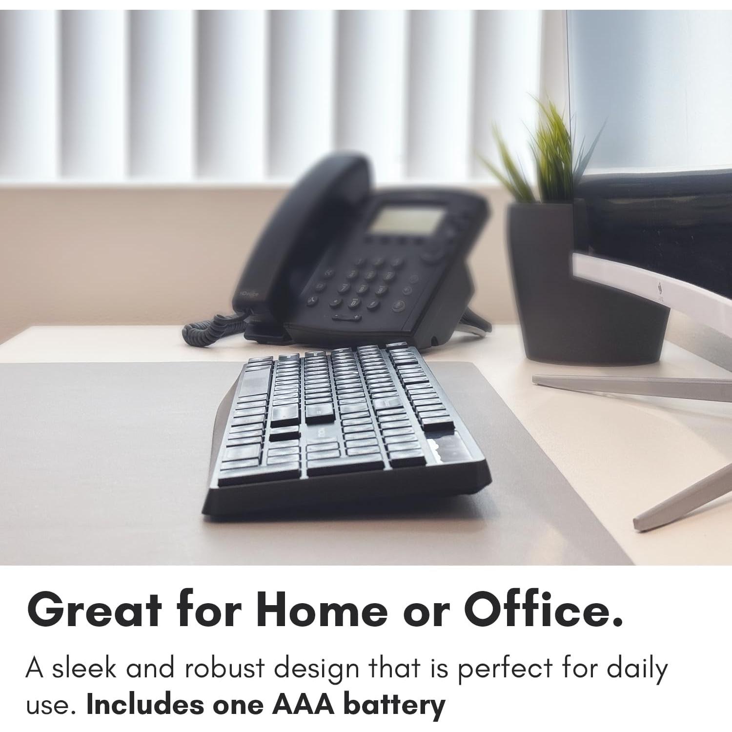 Teclado Inalámbrico Macally RFJJKEY | Tamaño Completo, Silencioso