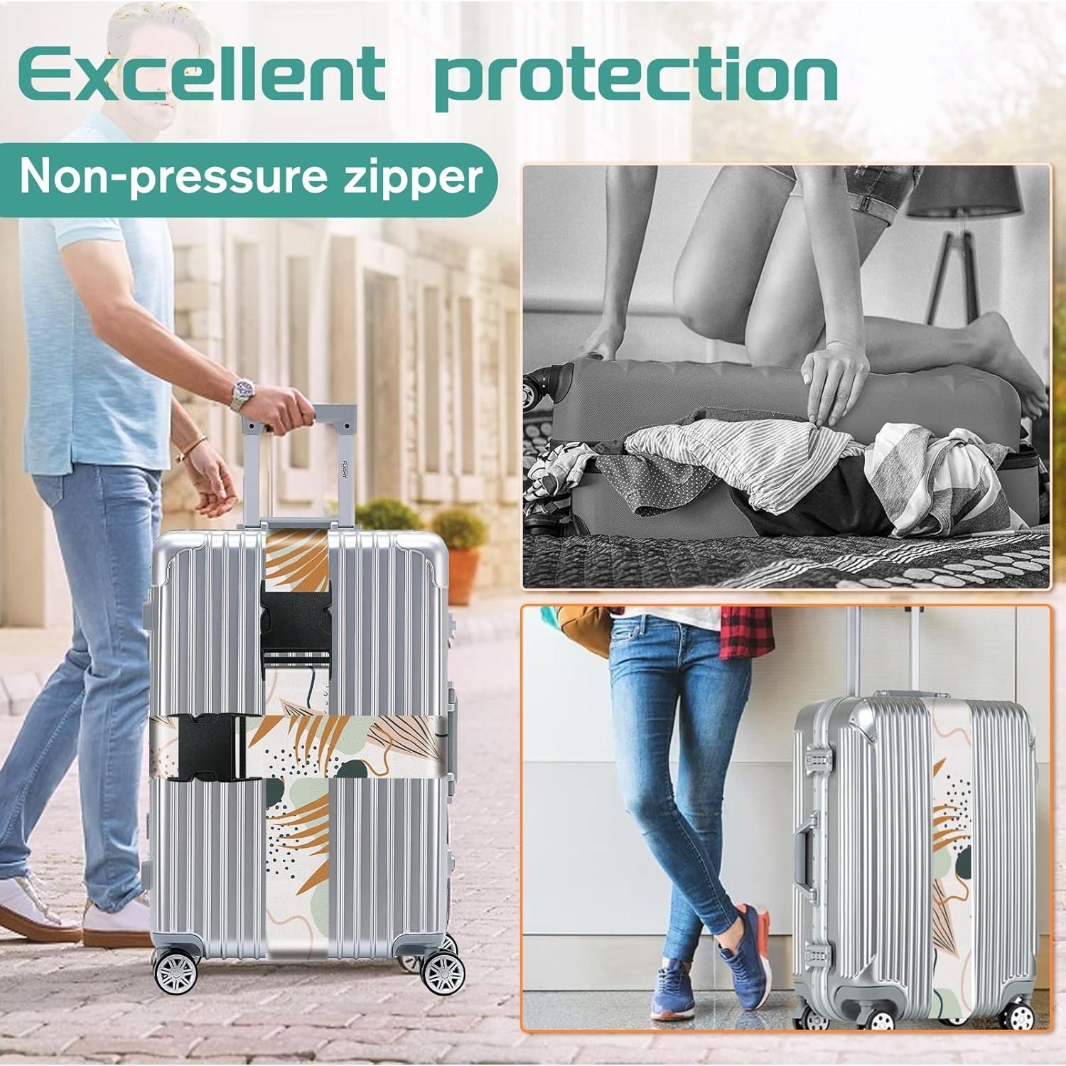 Correas de Equipaje Slohif Ajustables Nylon 2 Piezas Color Hoja