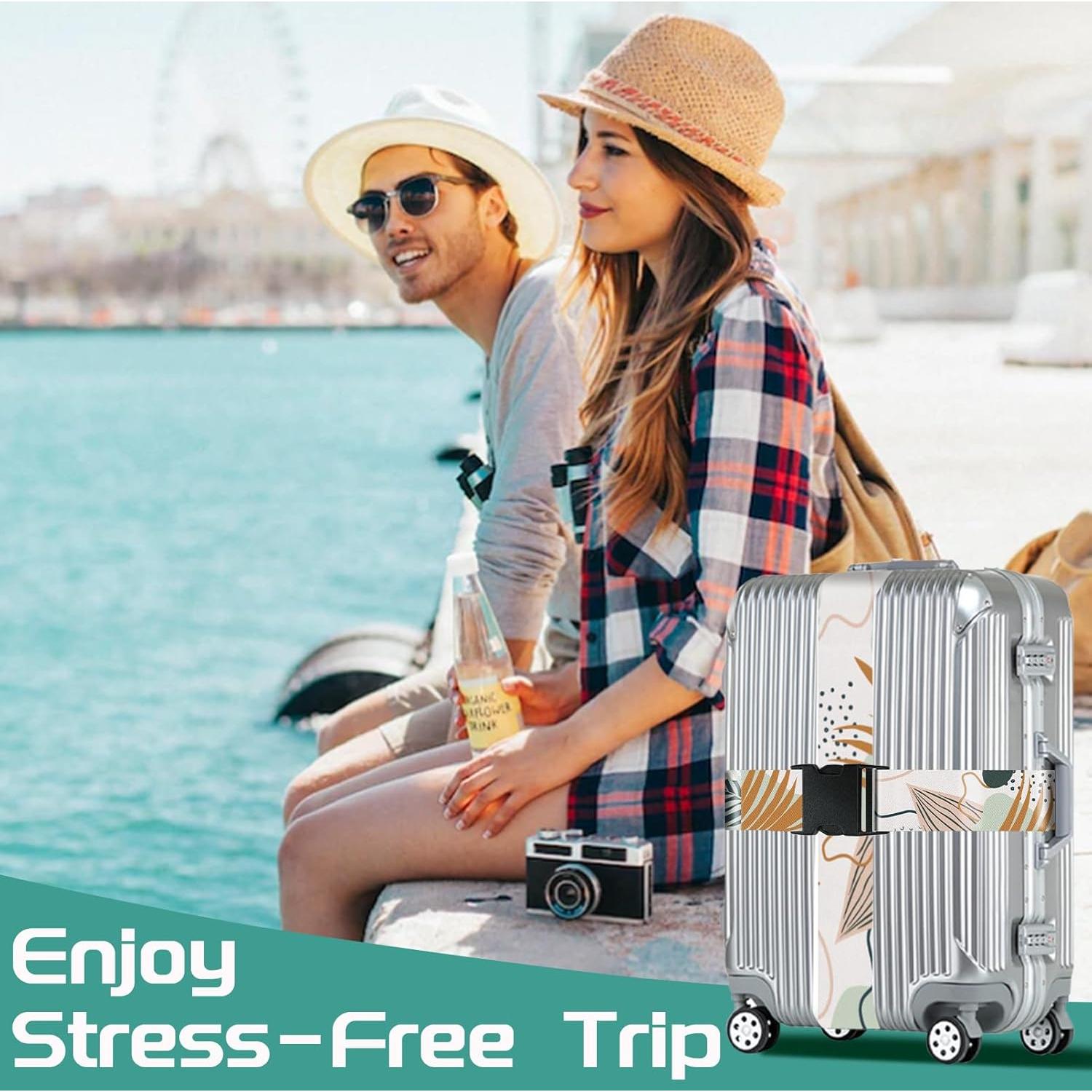 Correas de Equipaje Slohif Ajustables Nylon 2 Piezas Color Hoja