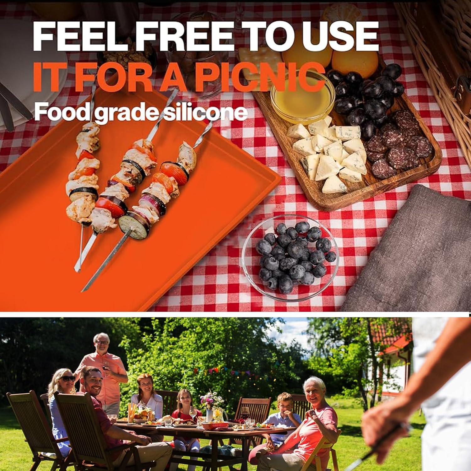 Silicone Griddle Cover Mat for Blackstone: Grill Accessories 17 inch Full Wrap-Around Griddle Flat Top Cover Food-Grade Protection Grill Buddy Mats