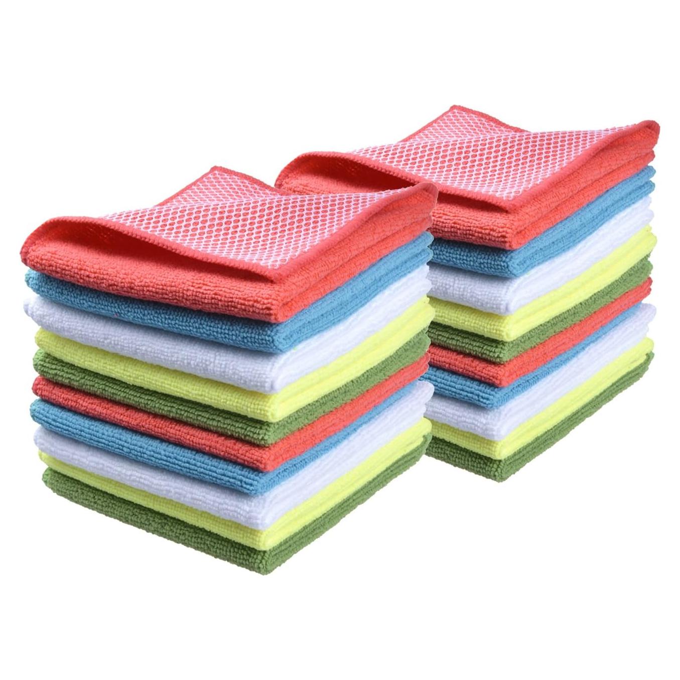 Paquete de 20 Paños de Microfibra SINLAND 30x30cm Colorido