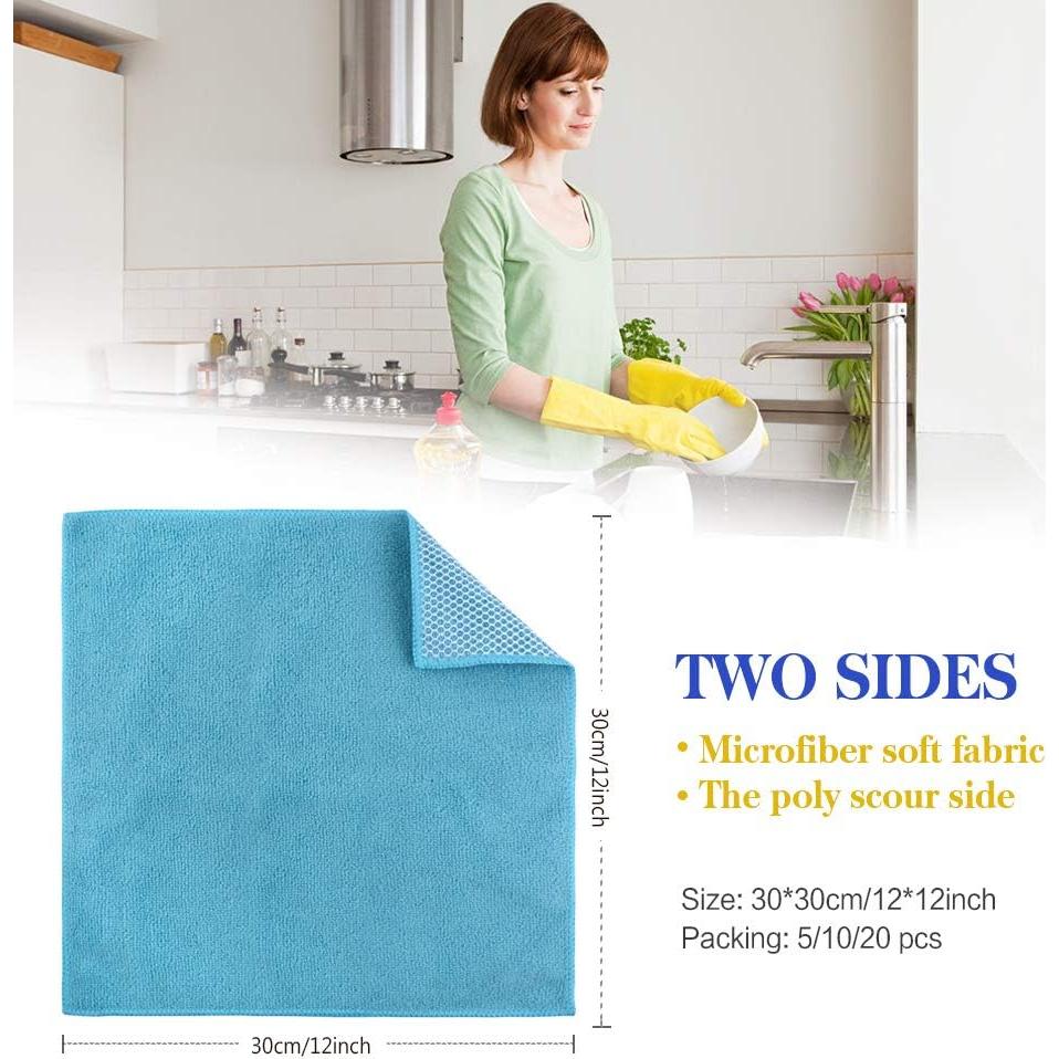 Paquete de 20 Paños de Microfibra SINLAND 30x30cm Colorido