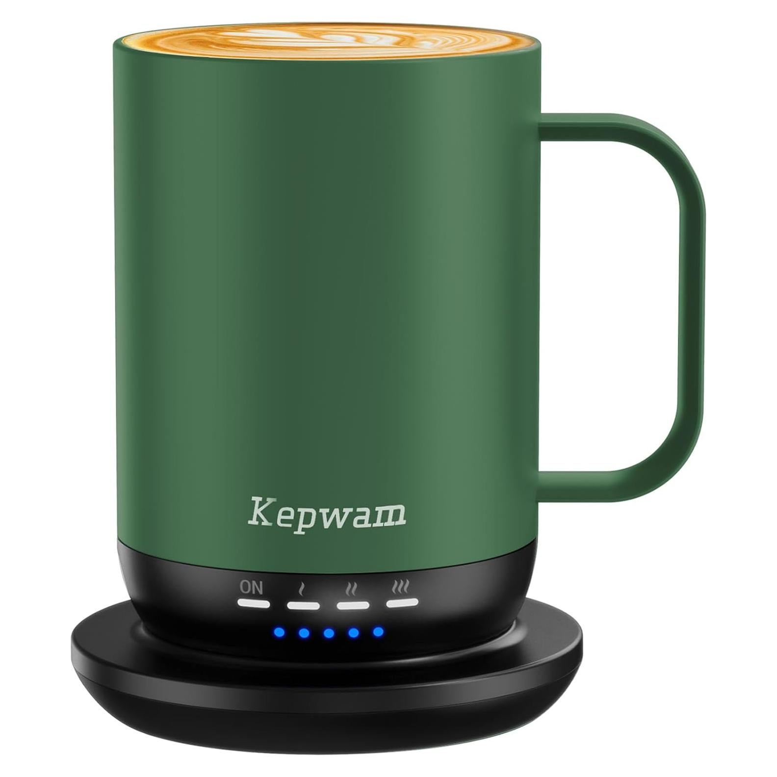 Taza de café autocalentable Kepwam 16oz Verde Bosque