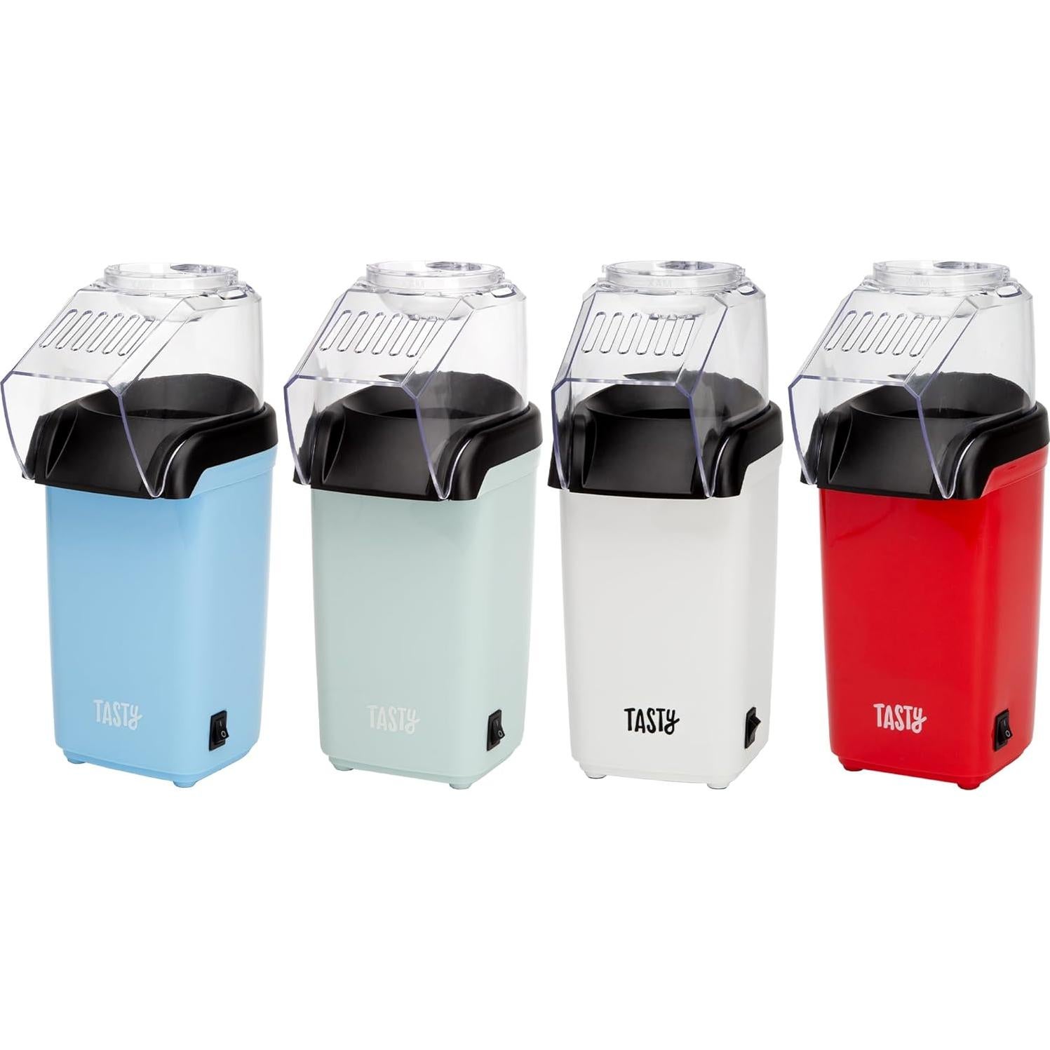 Hot Air Popcorn Popper, Healthy and Delicious Popcorn in Minutes, Fast and Easy-to-Use, Built-In Measuring Cup and Butter Warmer, 8 Cups, Aqua