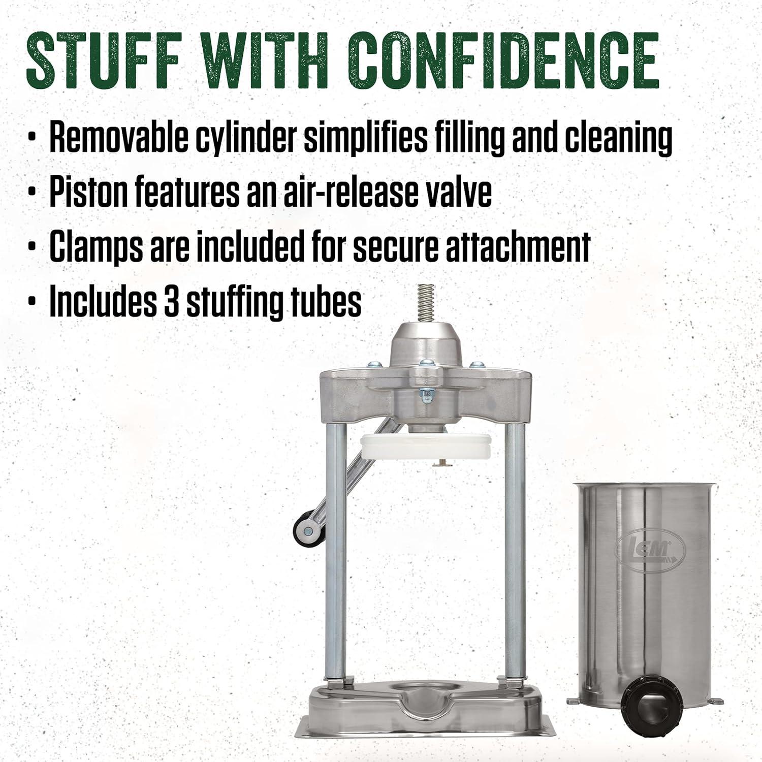 Embutidora de Salchichas LEM 5 kg Acero Inoxidable con Tubos