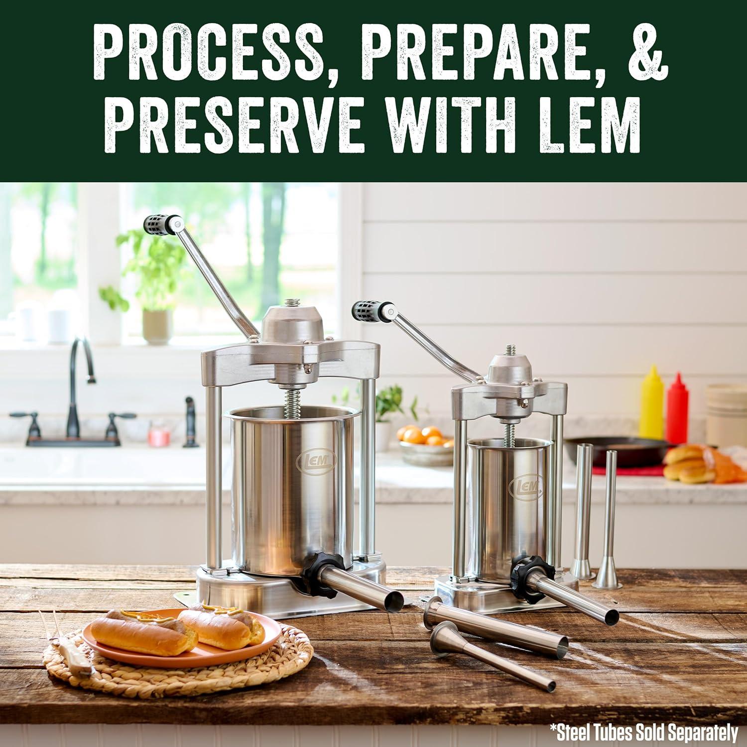 Embutidora de Salchichas LEM 5 kg Acero Inoxidable con Tubos