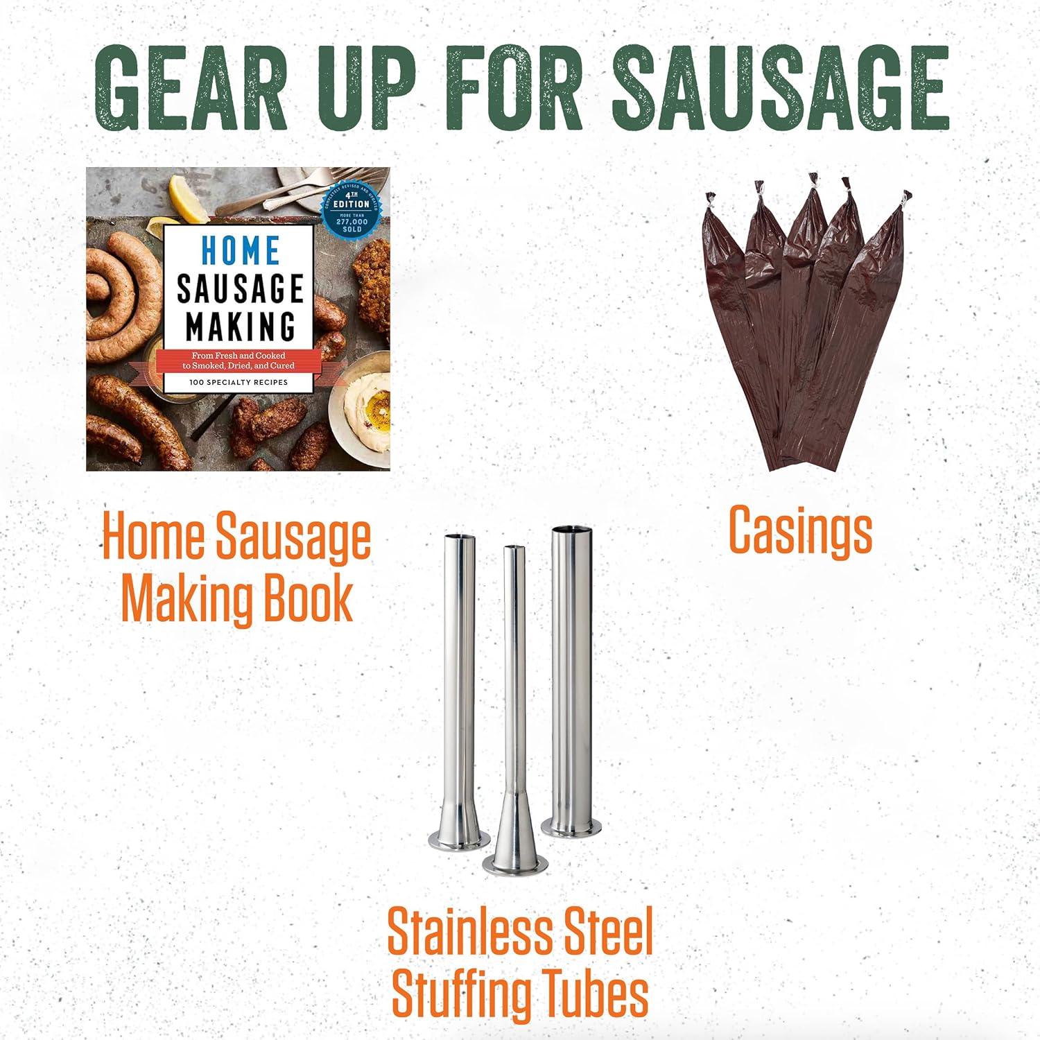 Embutidora de Salchichas LEM 5 kg Acero Inoxidable con Tubos